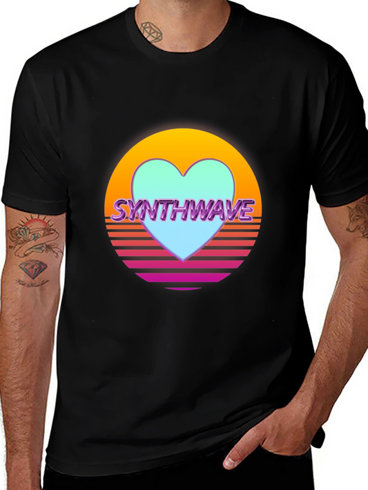 Synthwave Heart Retro T-Shirt