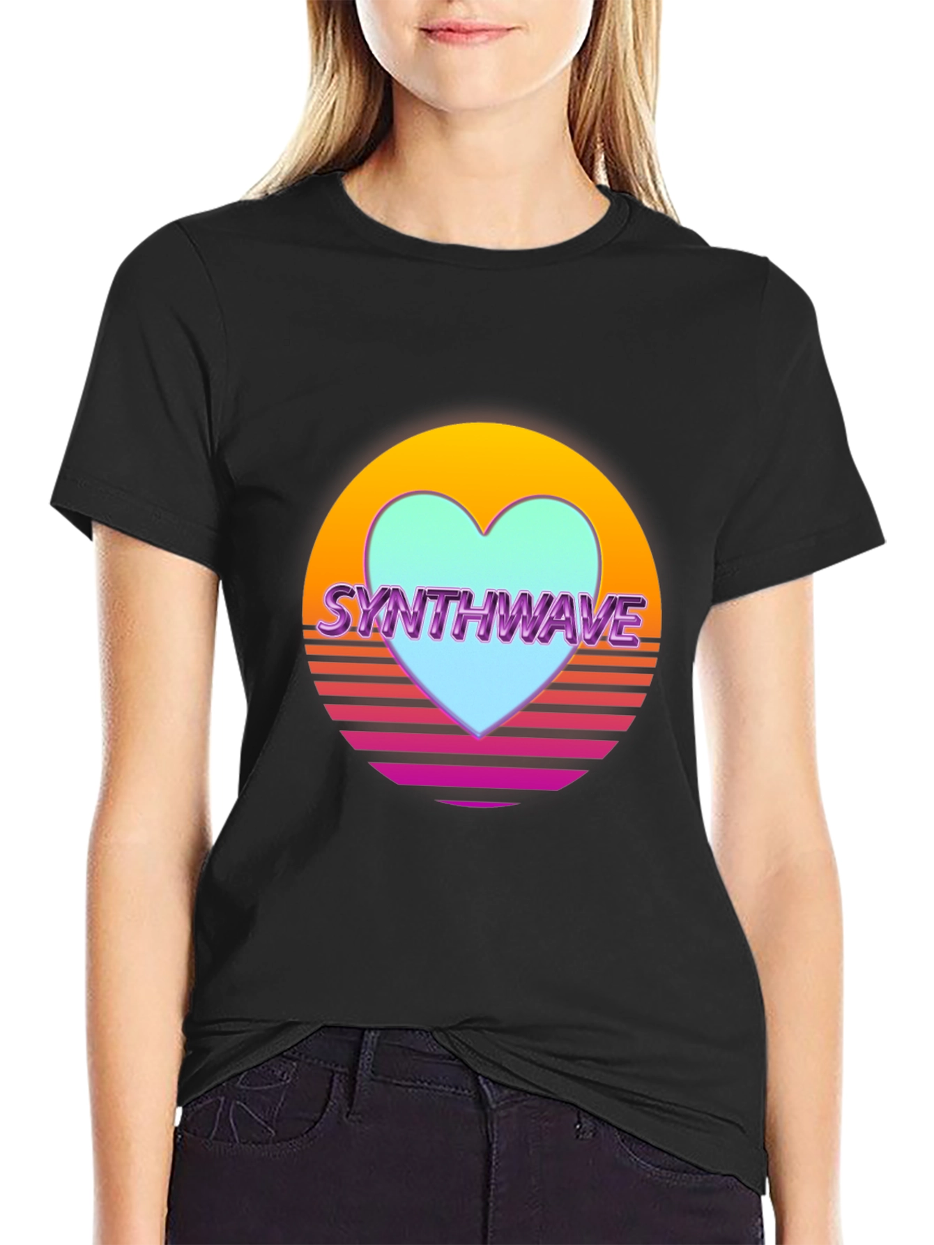 Synthwave Heart Retro T-Shirt