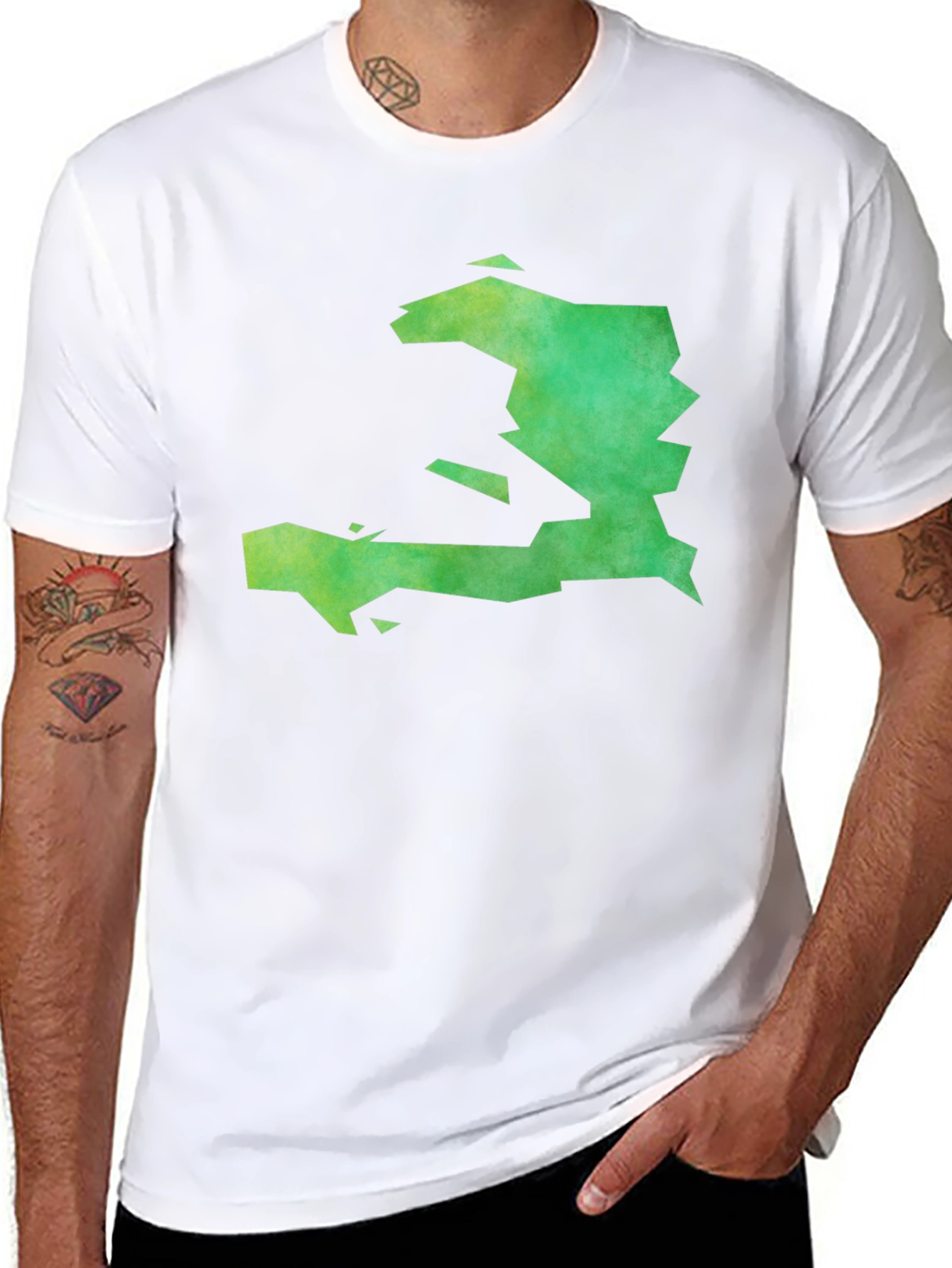 Haiti Map Graphic Tee - Black Cotton T-Shirt