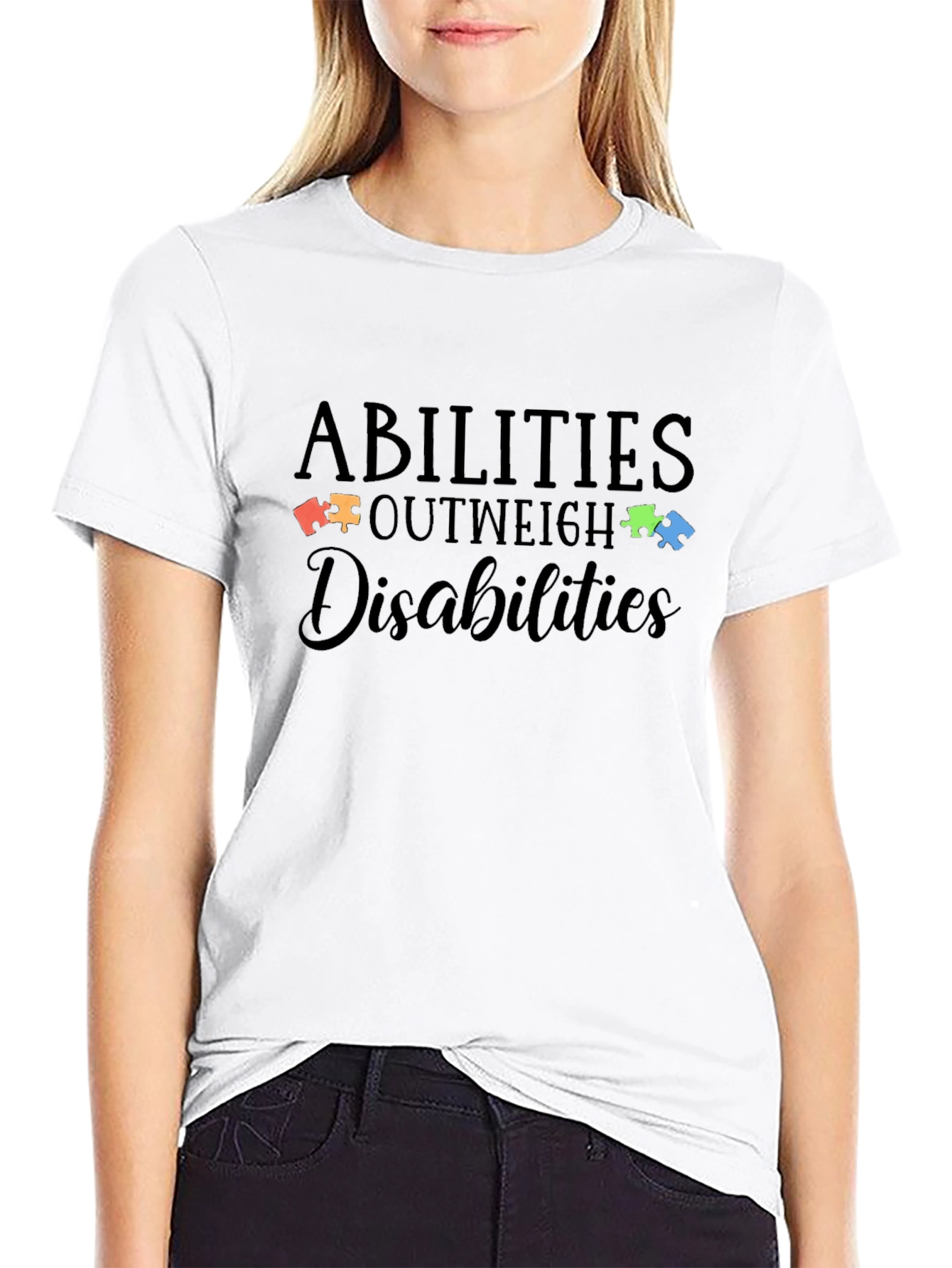 Abilities Outweigh Disabilities Autism Awareness T-Shirt