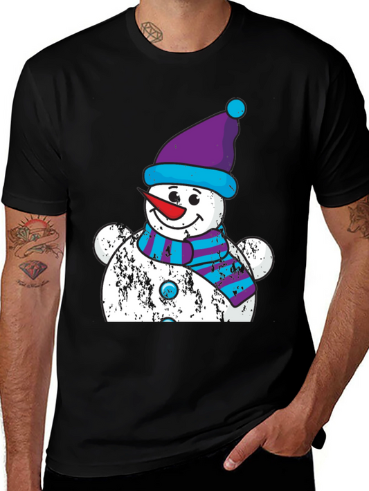 Festive Snowman Graphic Tee - Holiday Cheer