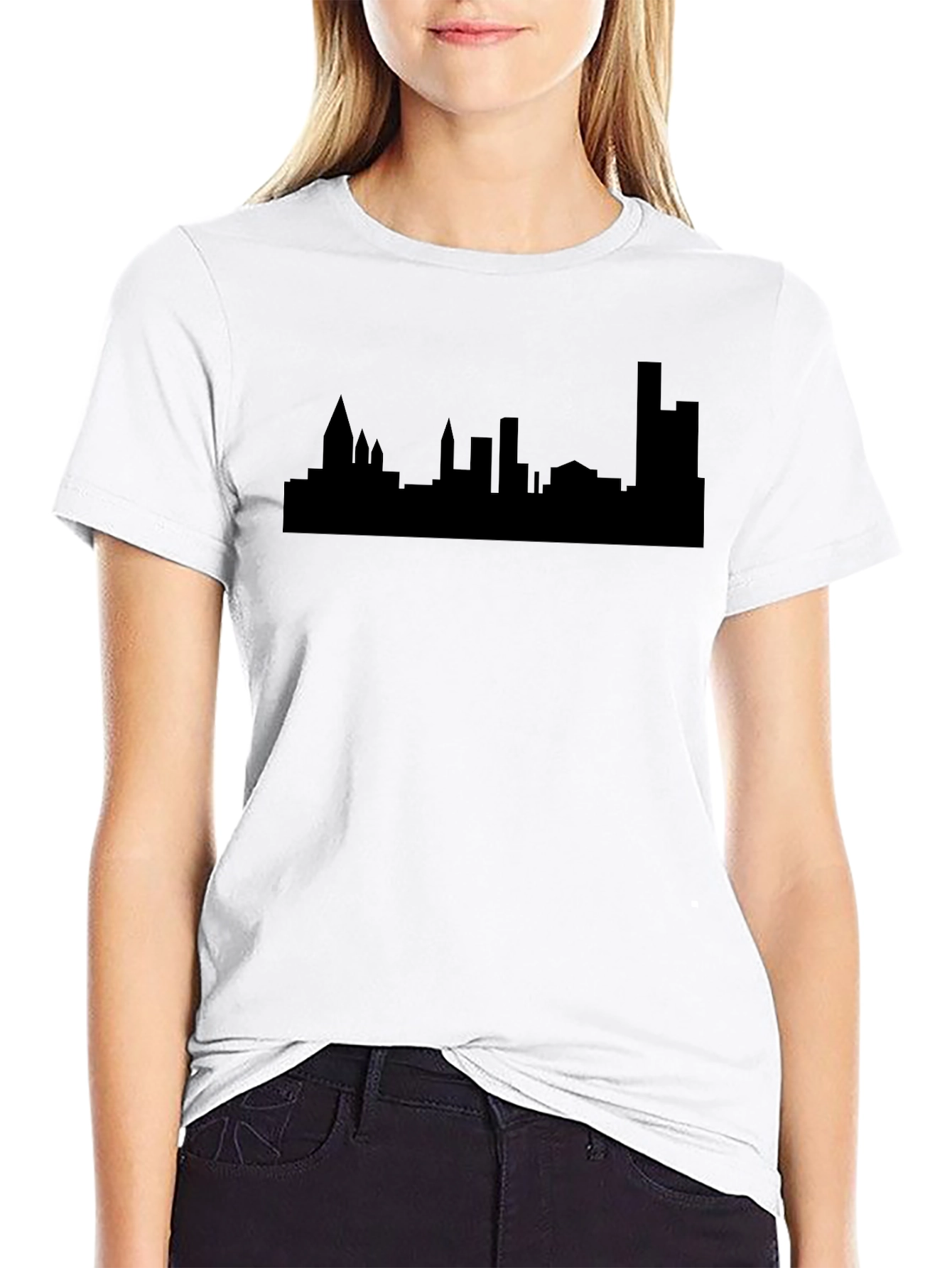 Cityscape Silhouette Black Tee - Urban Style