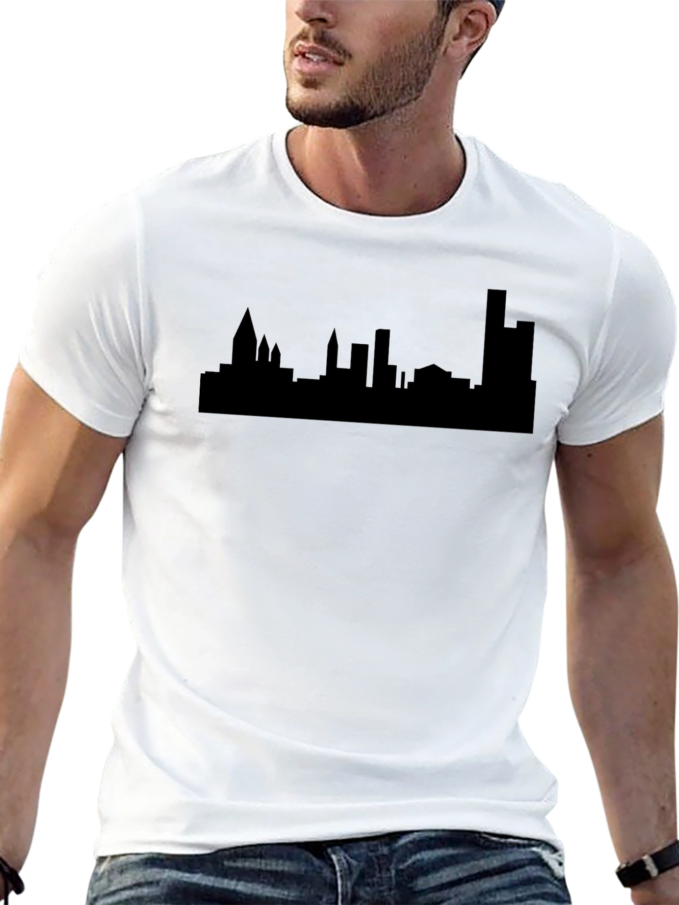 Cityscape Silhouette Black Tee - Urban Style