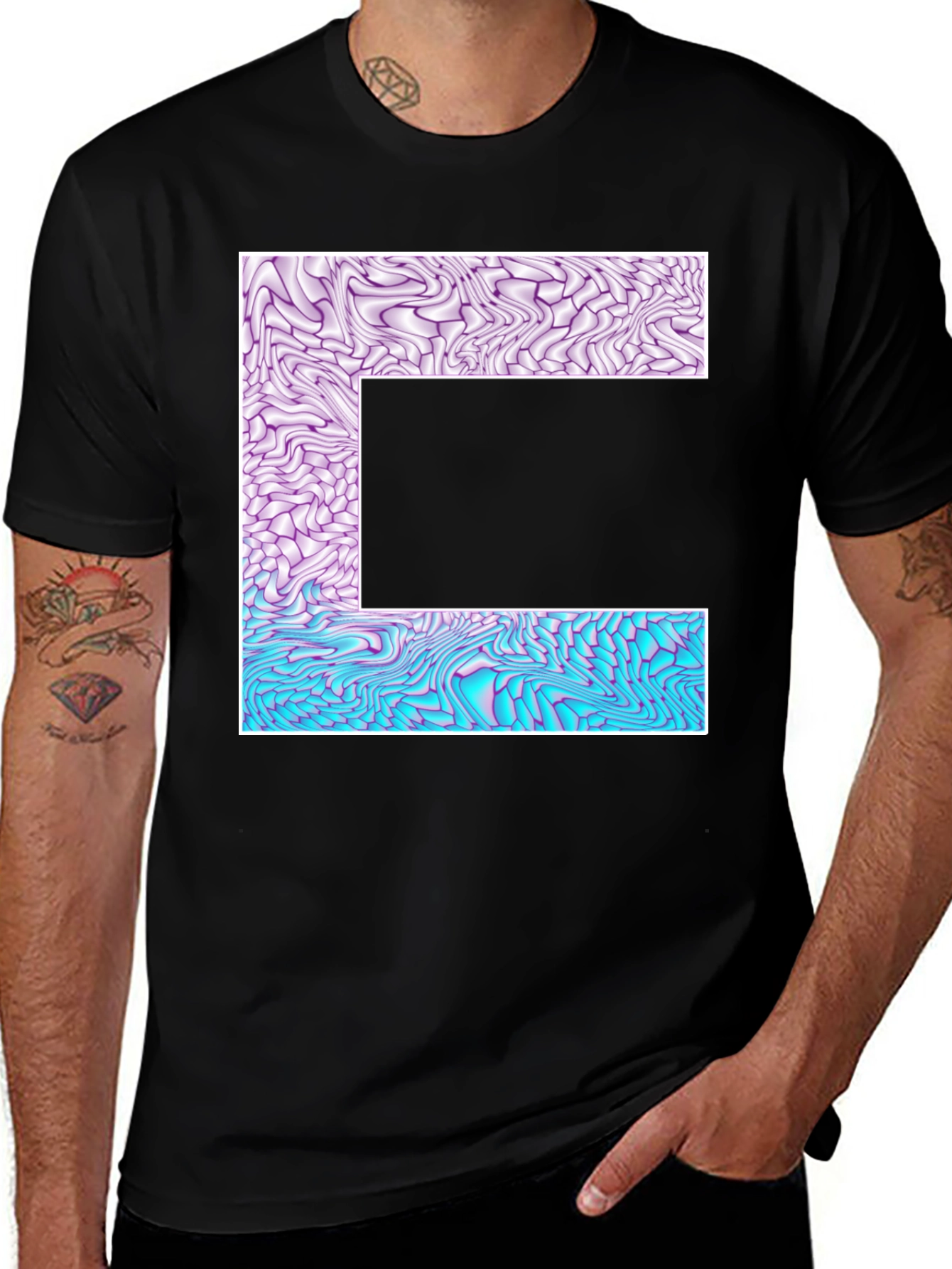 Abstract Letter T-Shirt - Unique Graphic Tee