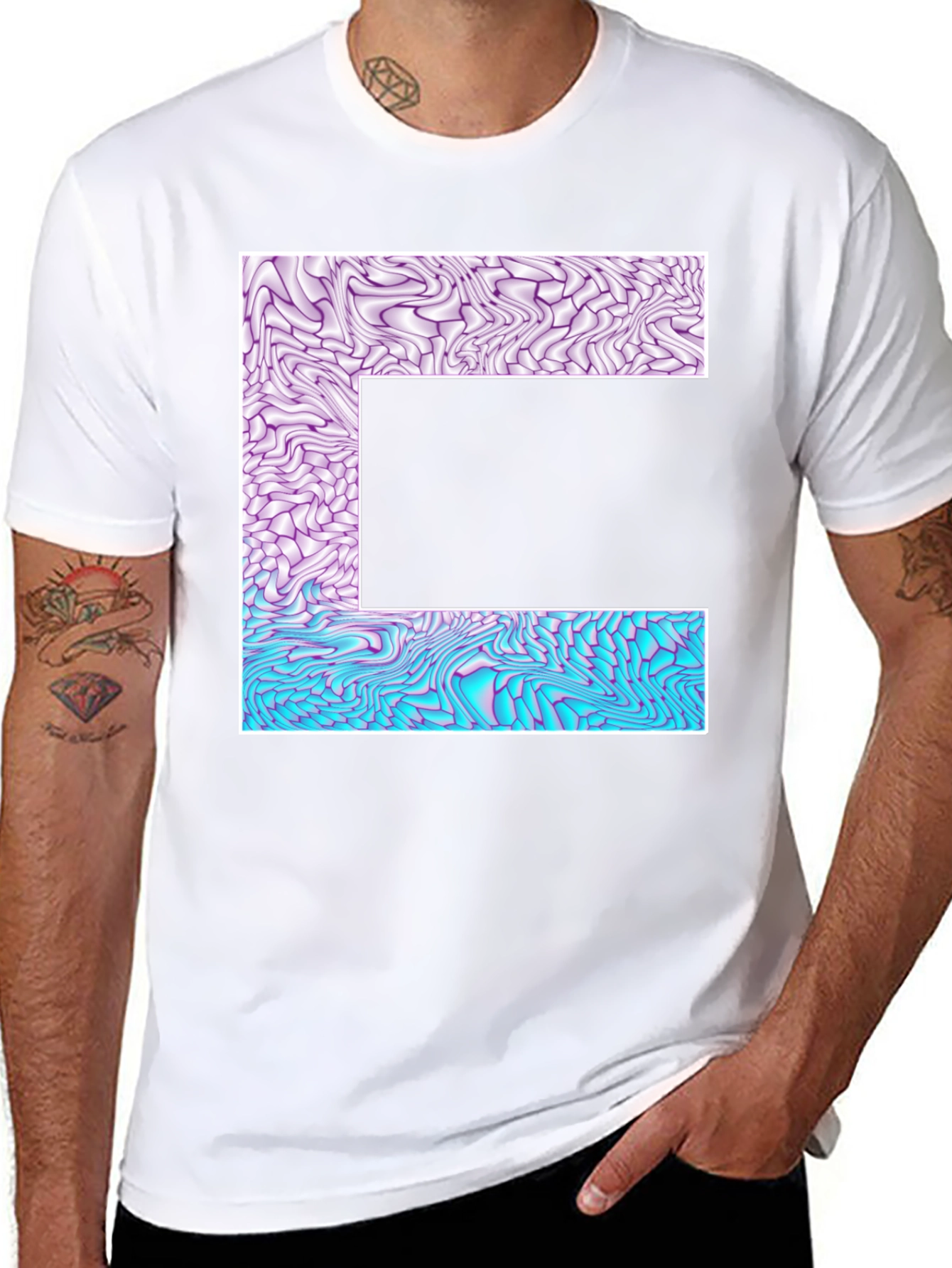 Abstract Letter T-Shirt - Unique Graphic Tee