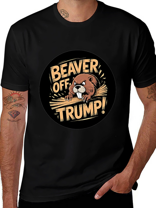 Beaver Off Trump Black Graphic Tee