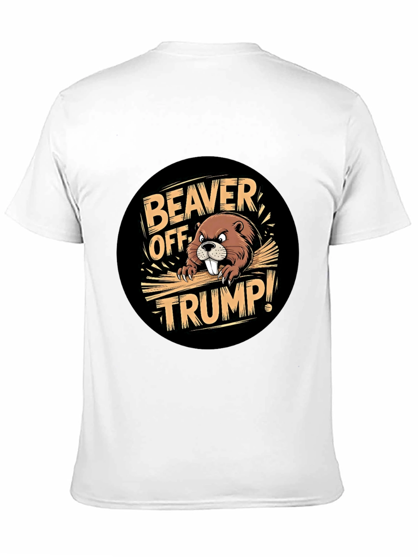Beaver Off Trump Black Graphic Tee