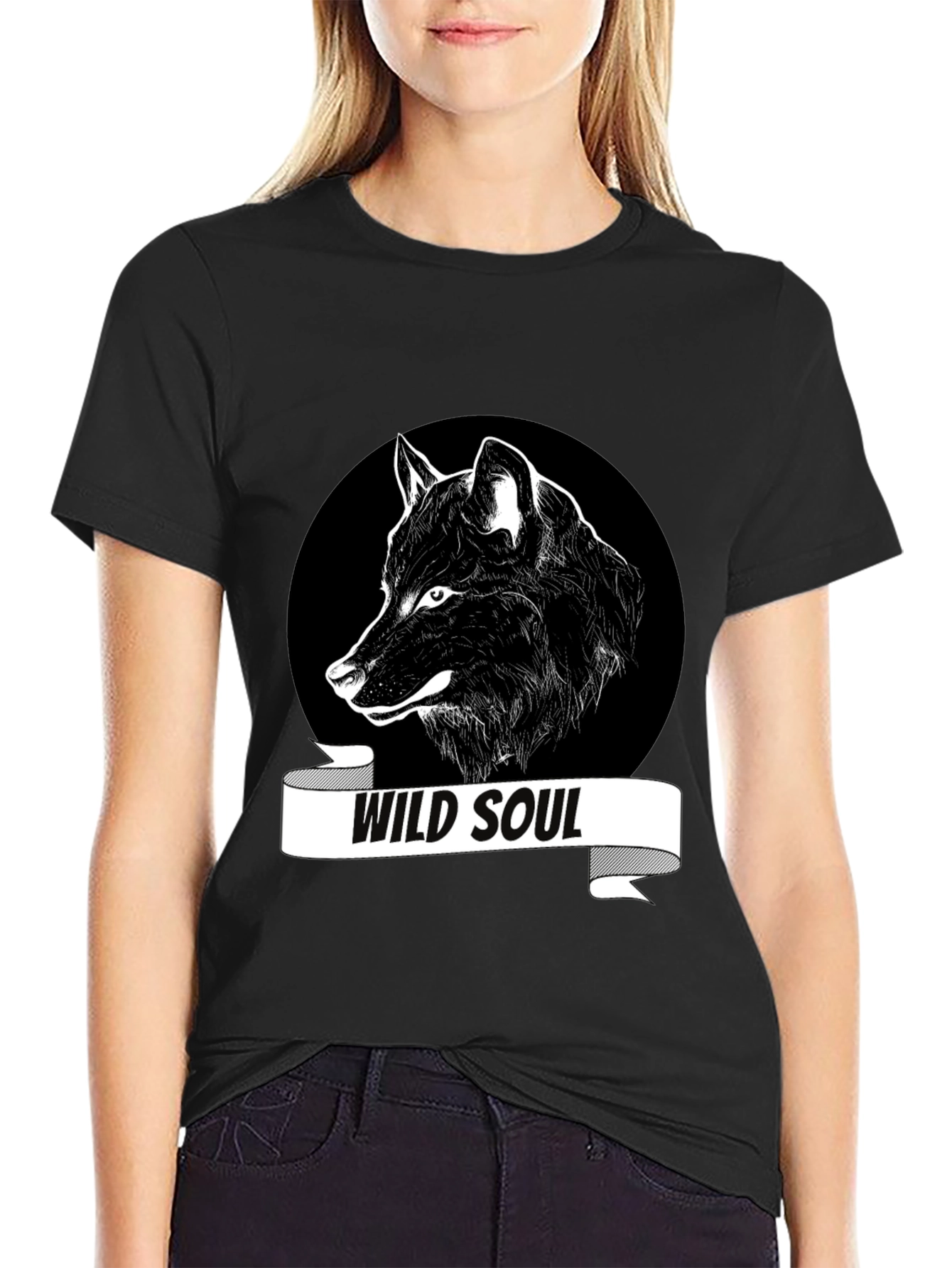 Wild Soul Wolf Graphic Tee - Black