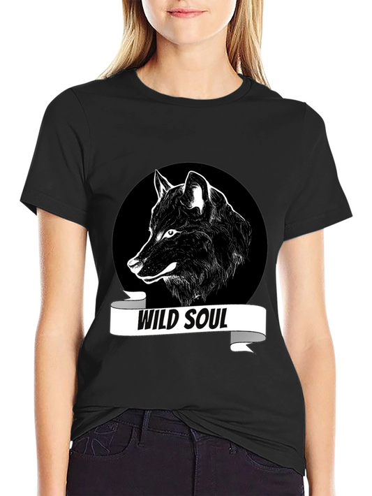 Wild Soul Wolf Graphic Tee - Black