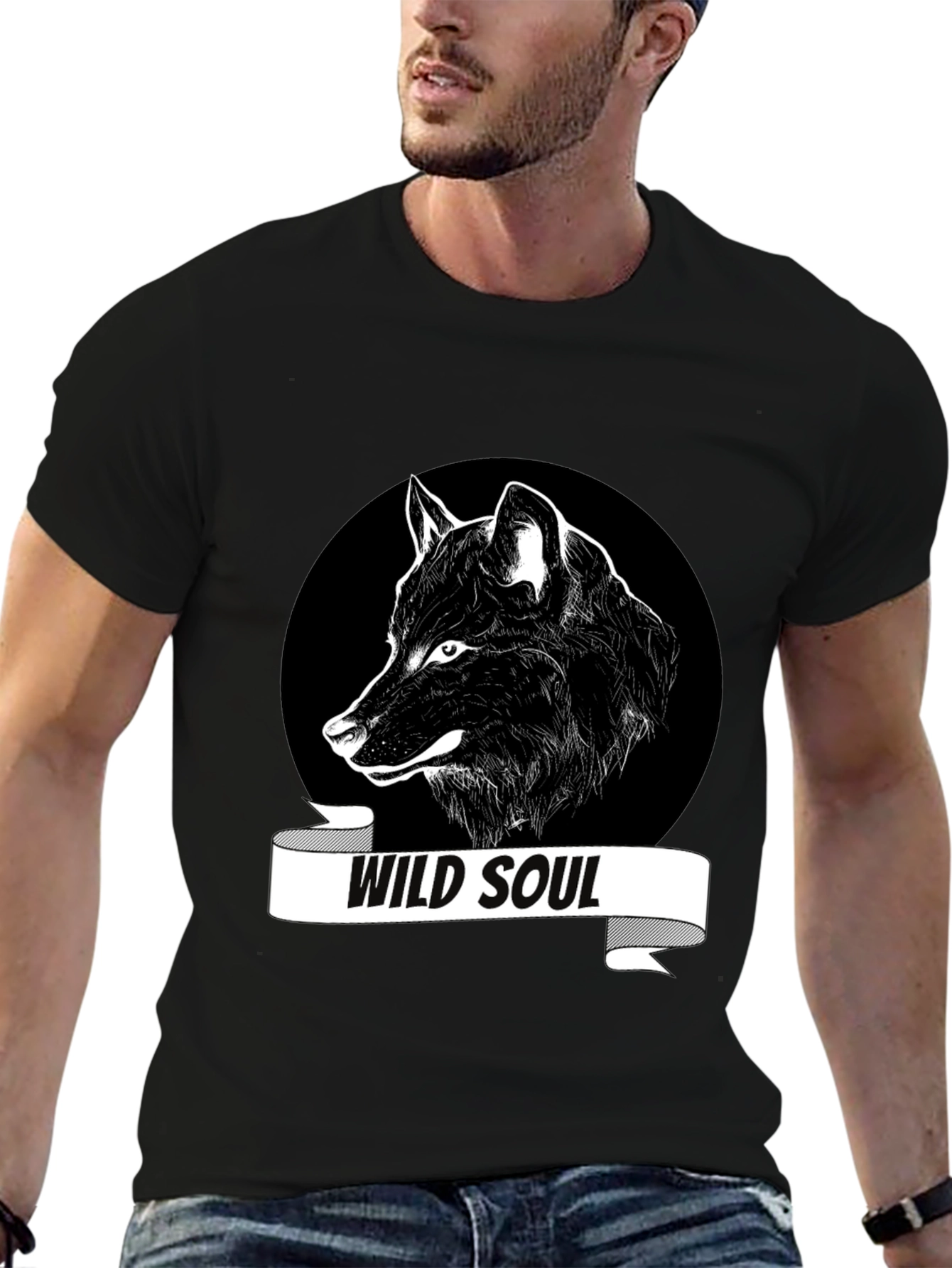 Wild Soul Wolf Graphic Tee - Black