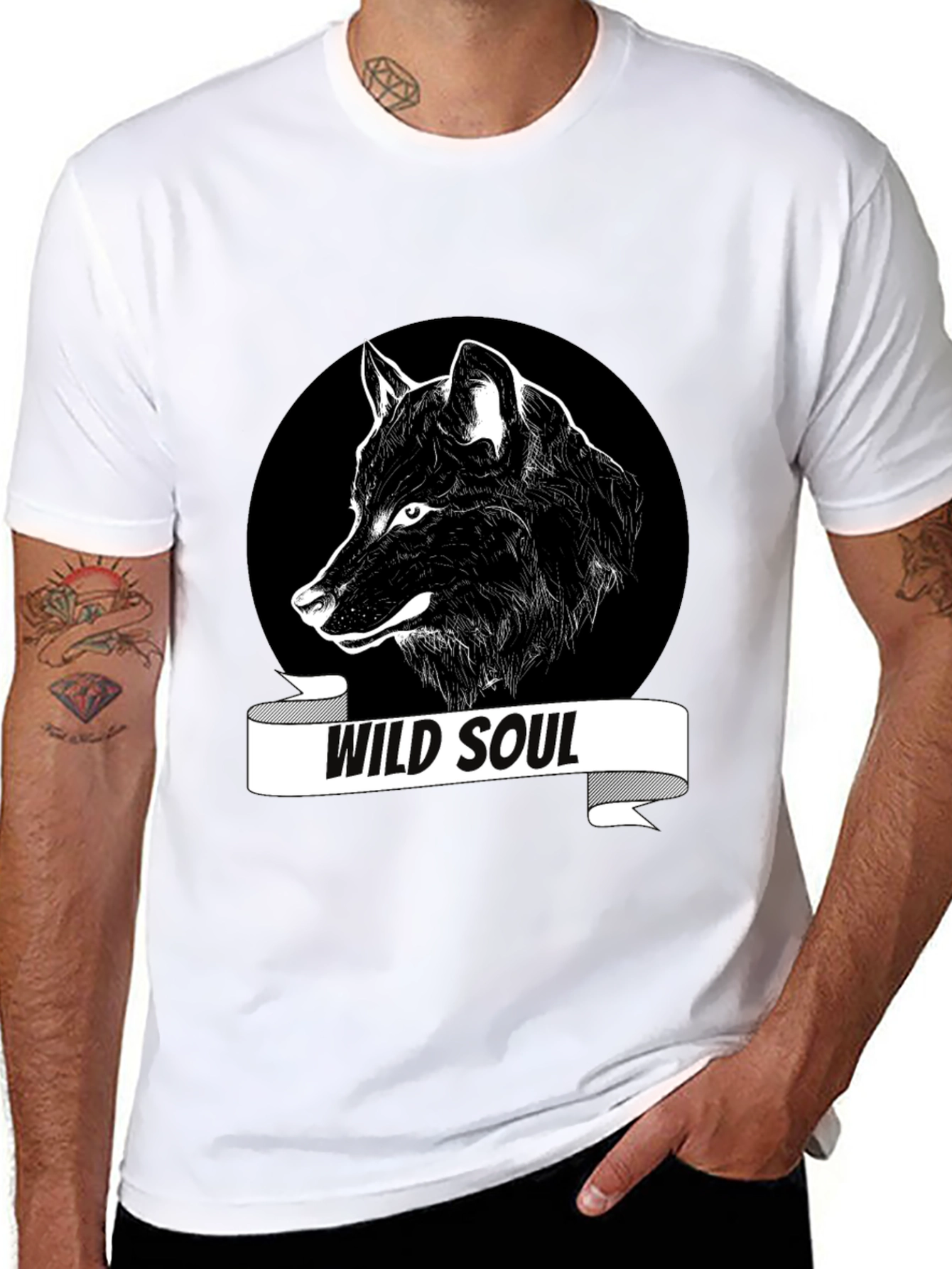Wild Soul Wolf Graphic Tee - Black