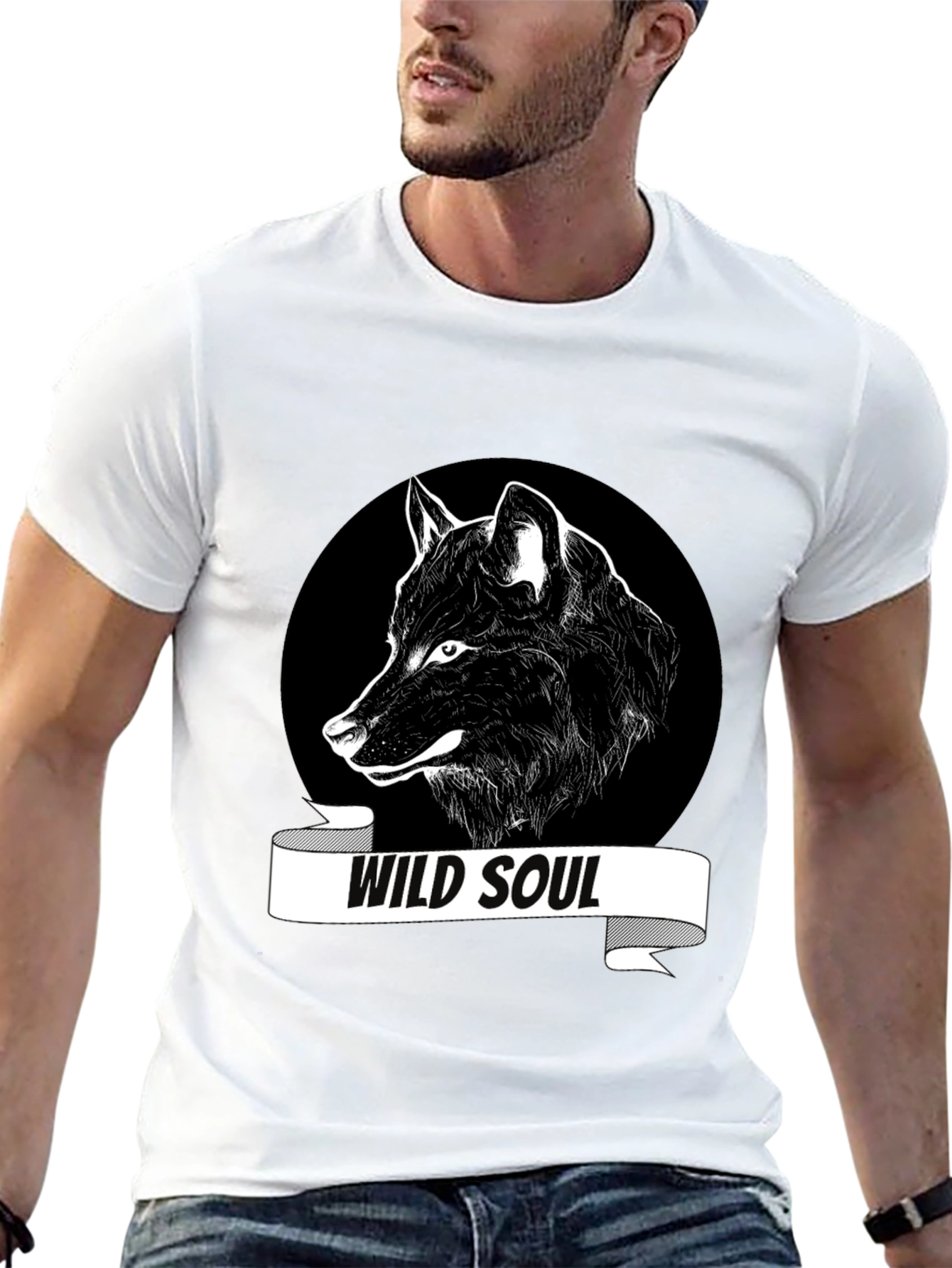 Wild Soul Wolf Graphic Tee - Black