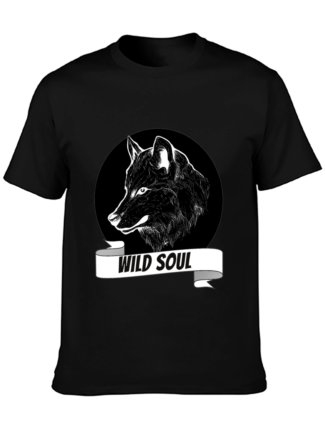 Wild Soul Wolf Graphic Tee - Black