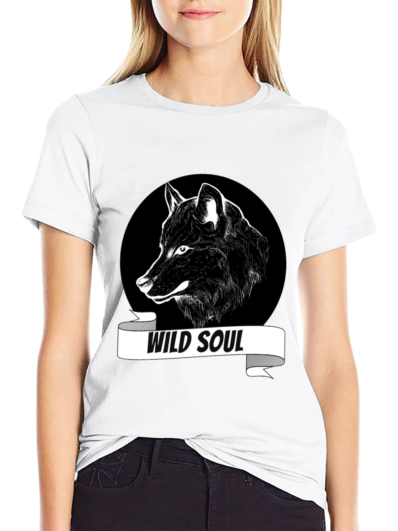 Wild Soul Wolf Graphic Tee - Black
