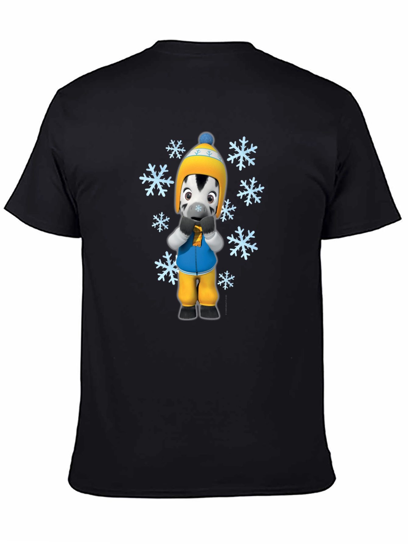 Winter Zebra Graphic Tee - Black Unisex T-Shirt