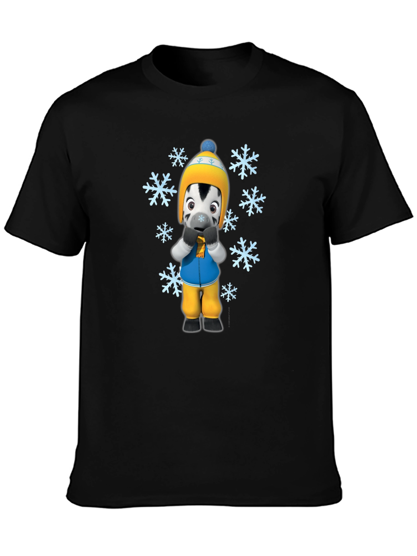 Winter Zebra Graphic Tee - Black Unisex T-Shirt