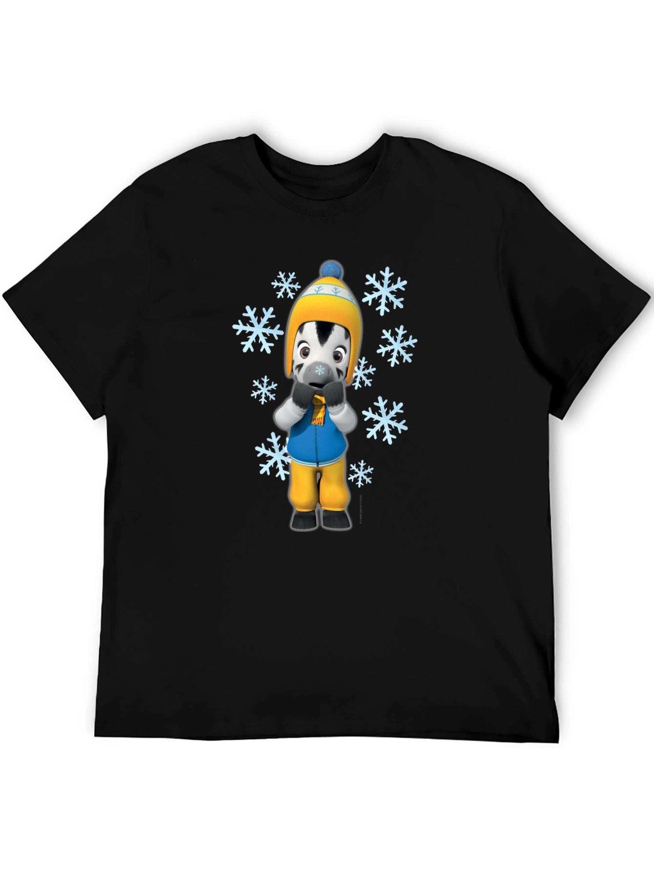 Winter Zebra Graphic Tee - Black Unisex T-Shirt