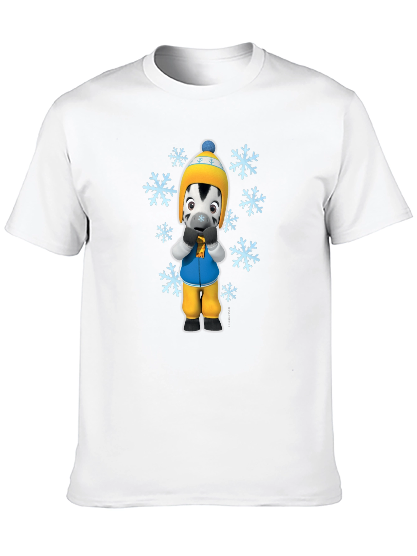 Winter Zebra Graphic Tee - Black Unisex T-Shirt
