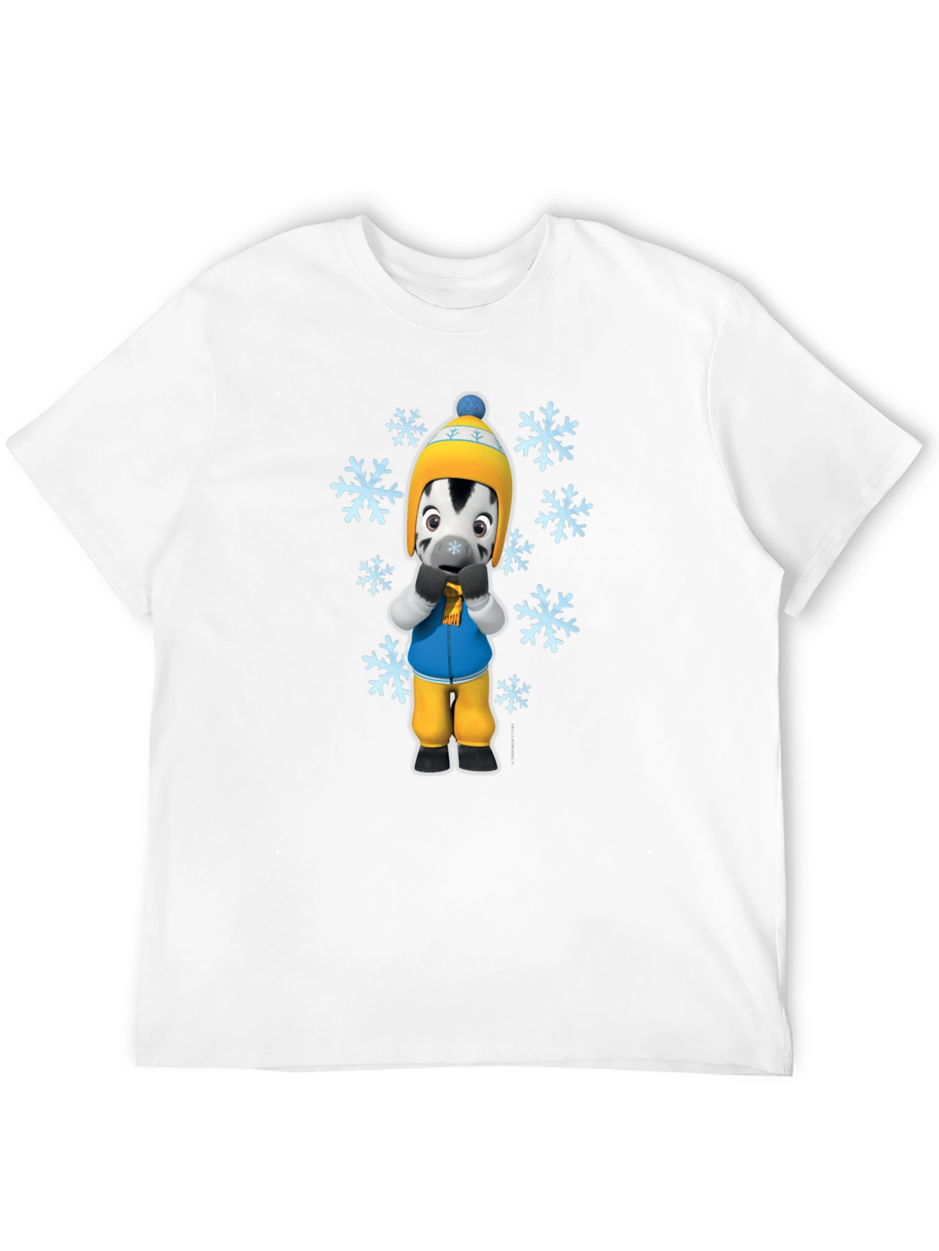 Winter Zebra Graphic Tee - Black Unisex T-Shirt