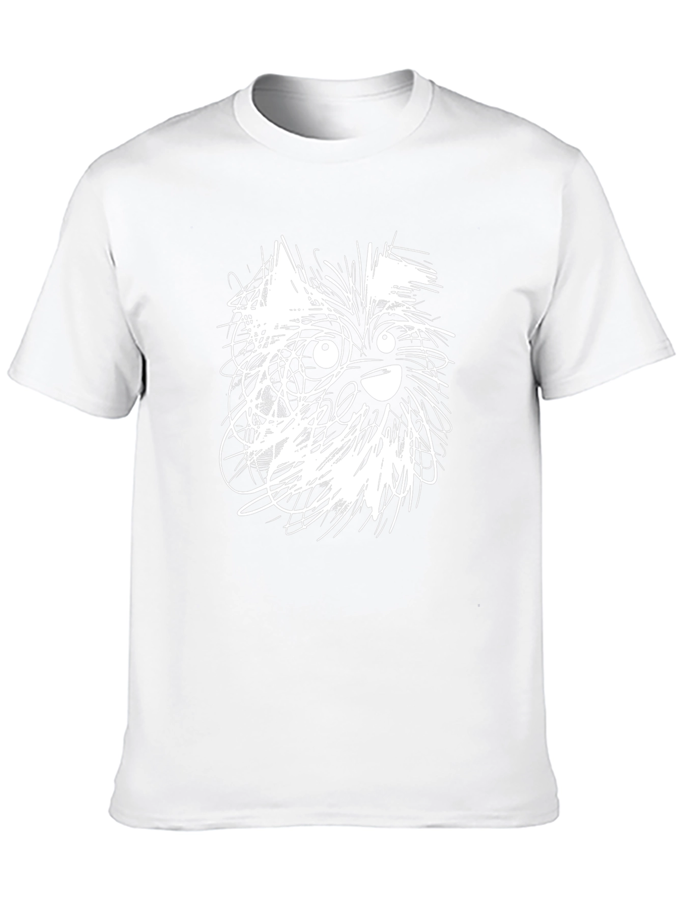 Dog Sketch Graphic Tee - Casual Black T-Shirt
