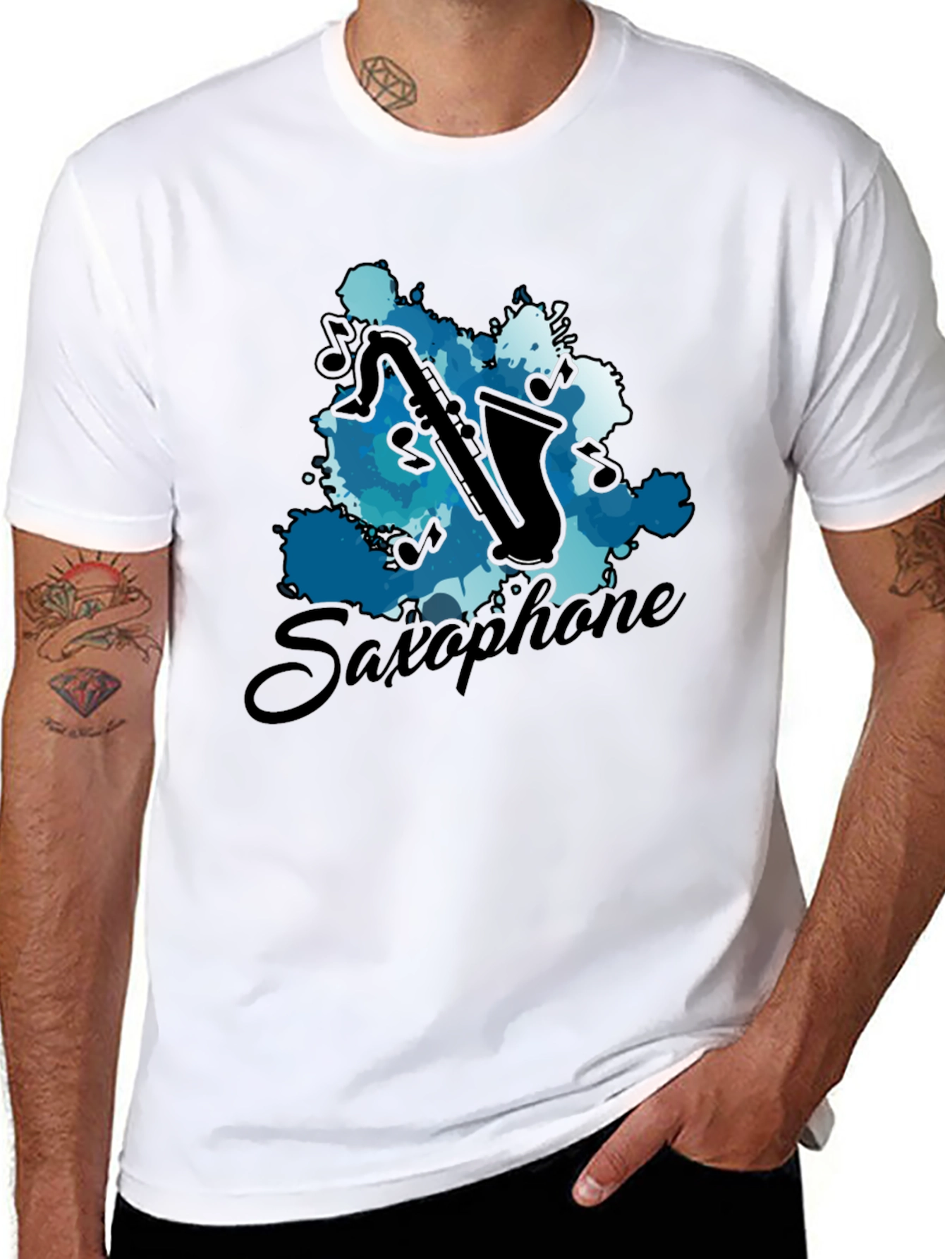 Saxophone Music T-Shirt - Artistic Instrument Tee