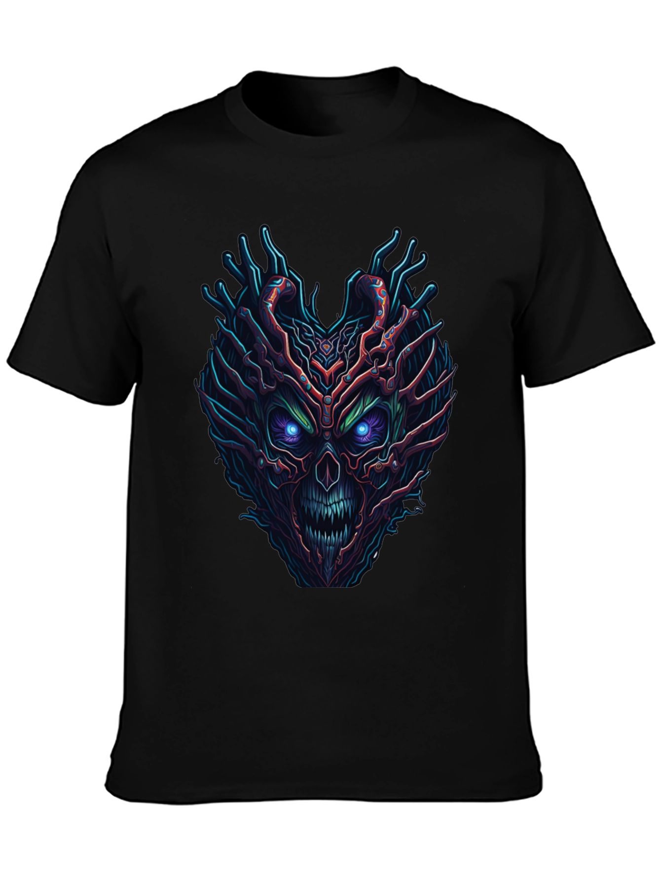 Monster Face Graphic Black T-Shirt