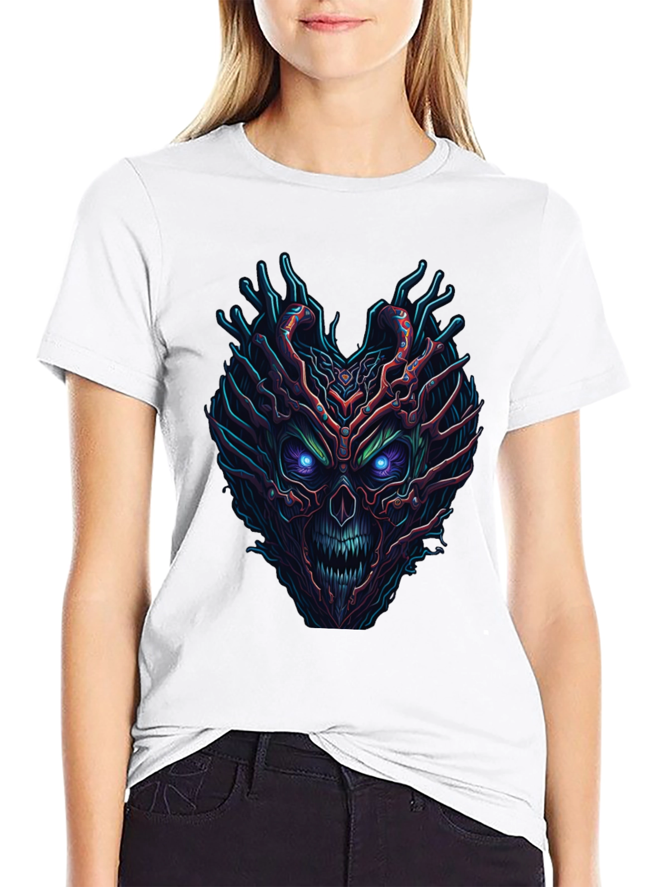 Monster Face Graphic Black T-Shirt