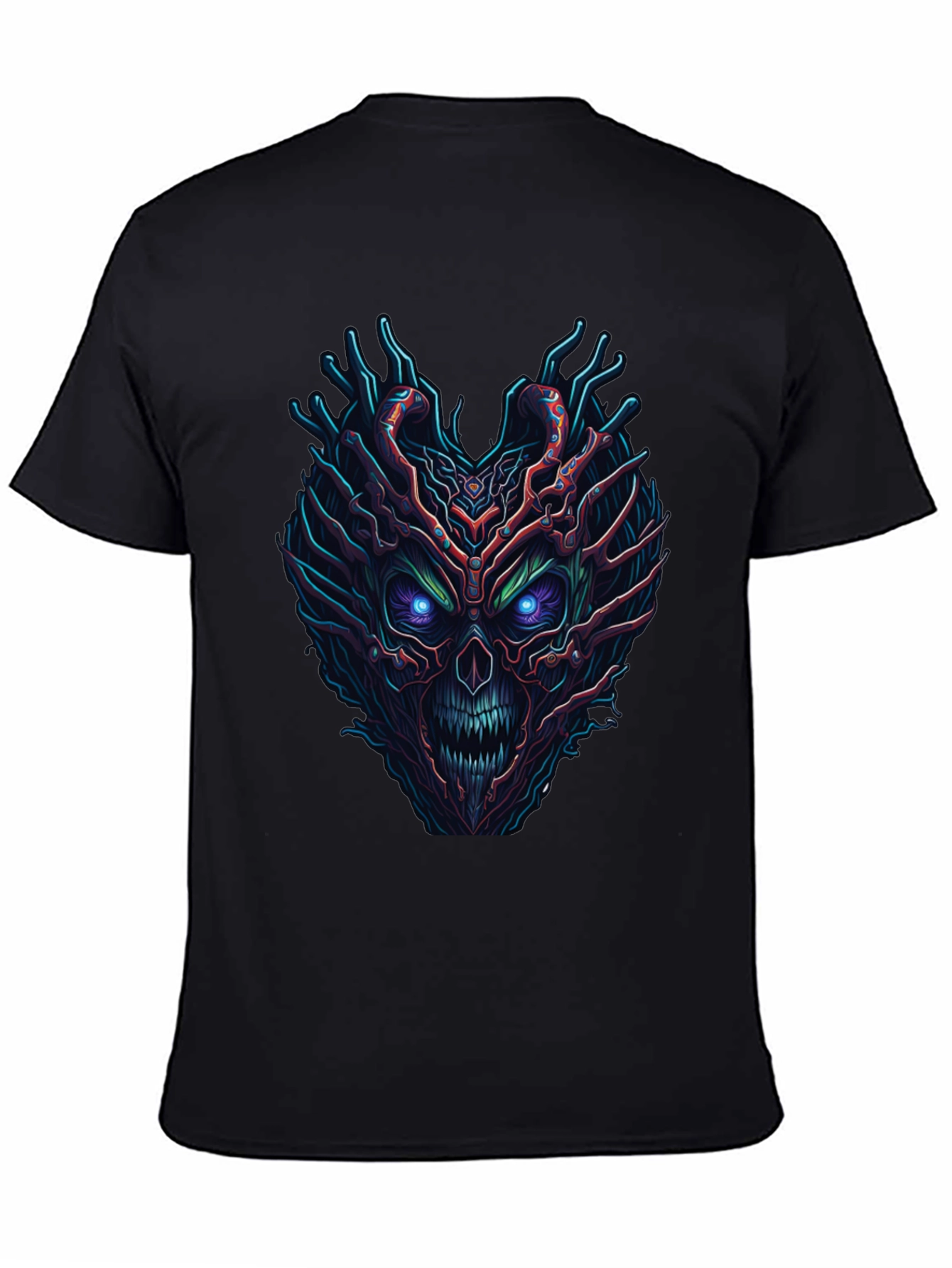 Monster Face Graphic Black T-Shirt