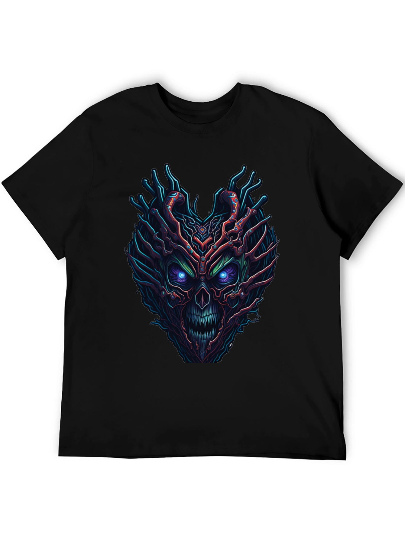 Monster Face Graphic Black T-Shirt