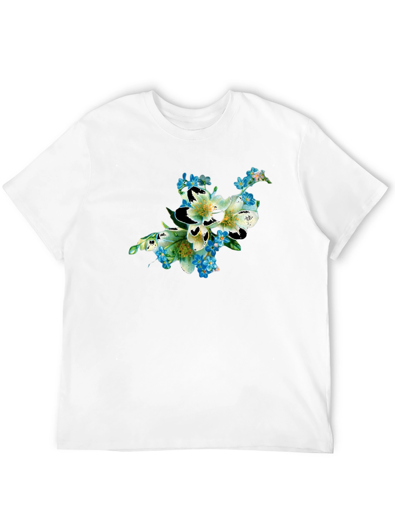 Floral T-Shirt: Lily & Forget-Me-Nots