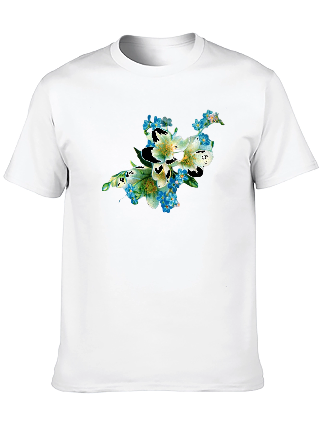 Floral T-Shirt: Lily & Forget-Me-Nots