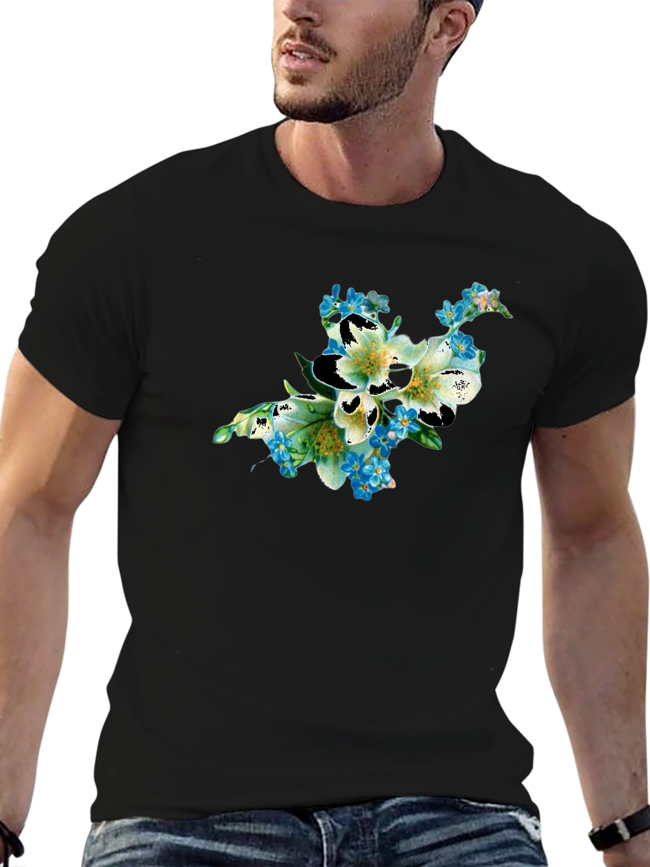 Floral T-Shirt: Lily & Forget-Me-Nots