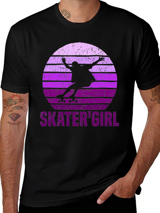 Retro Skater Girl Graphic Tee - Vintage Style T-Shirt