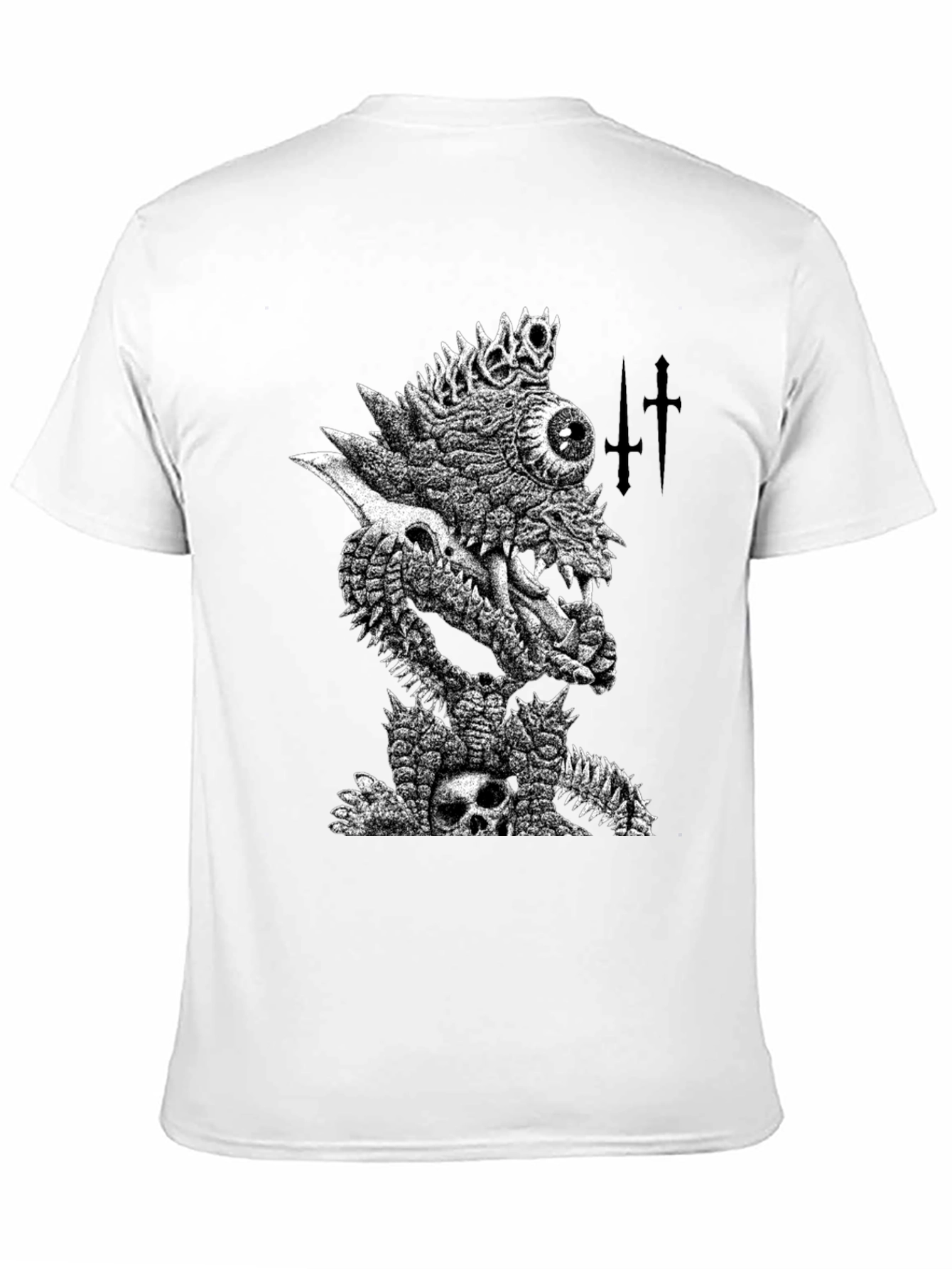 Black T-Shirt with Edgy Monster Graphic