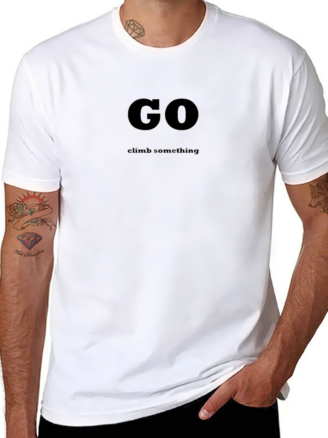 Go Climb Something Black Graphic T-Shirt