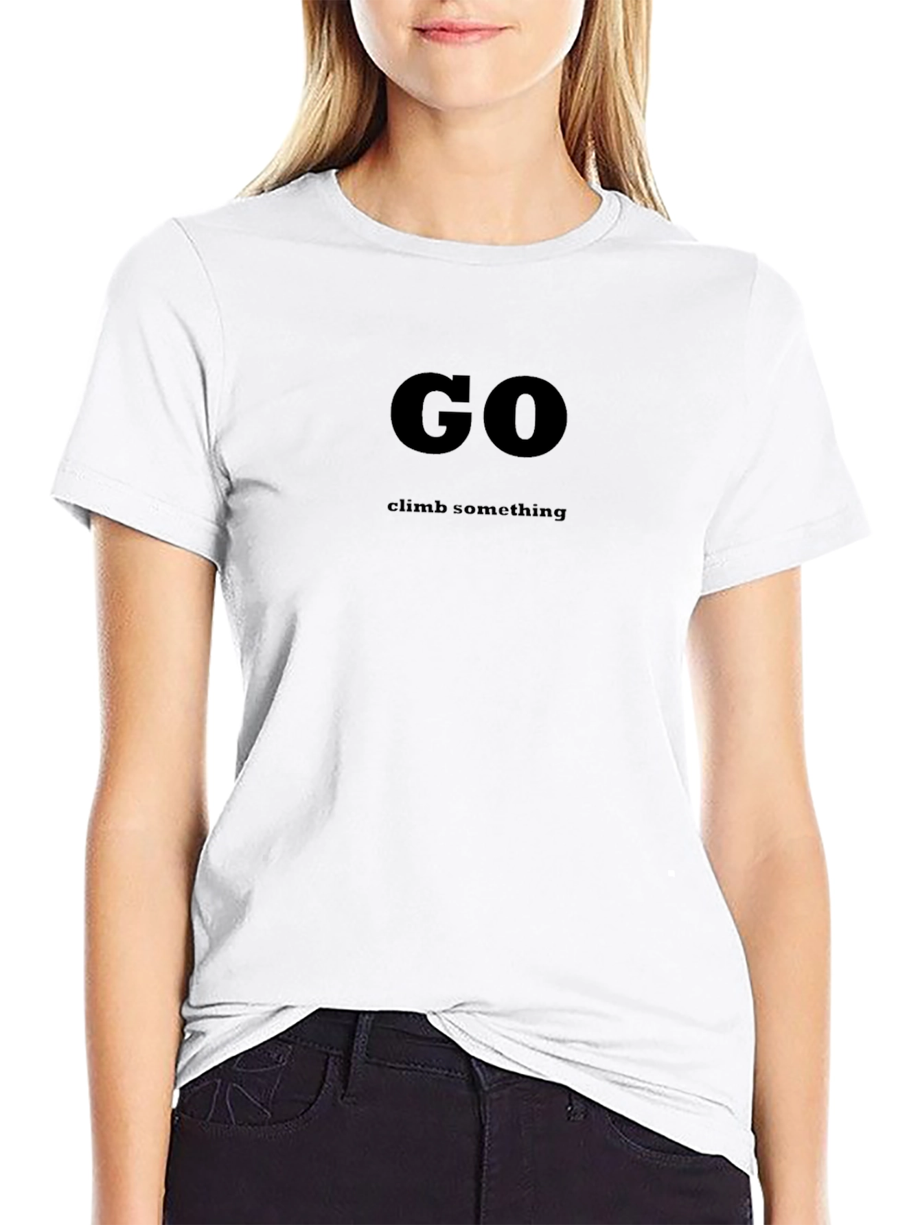 Go Climb Something Black Graphic T-Shirt
