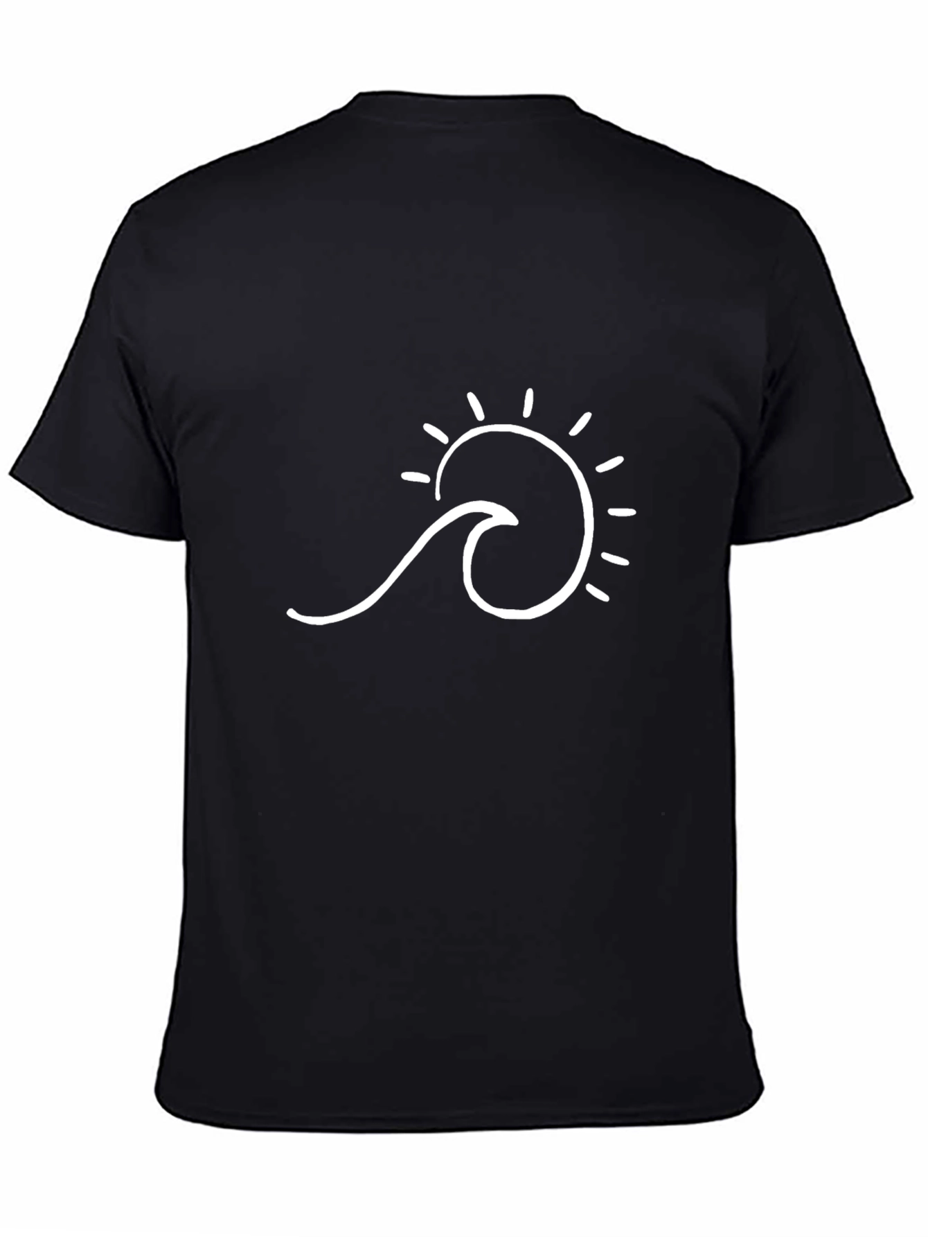 Wave & Sun Graphic Tee - Black