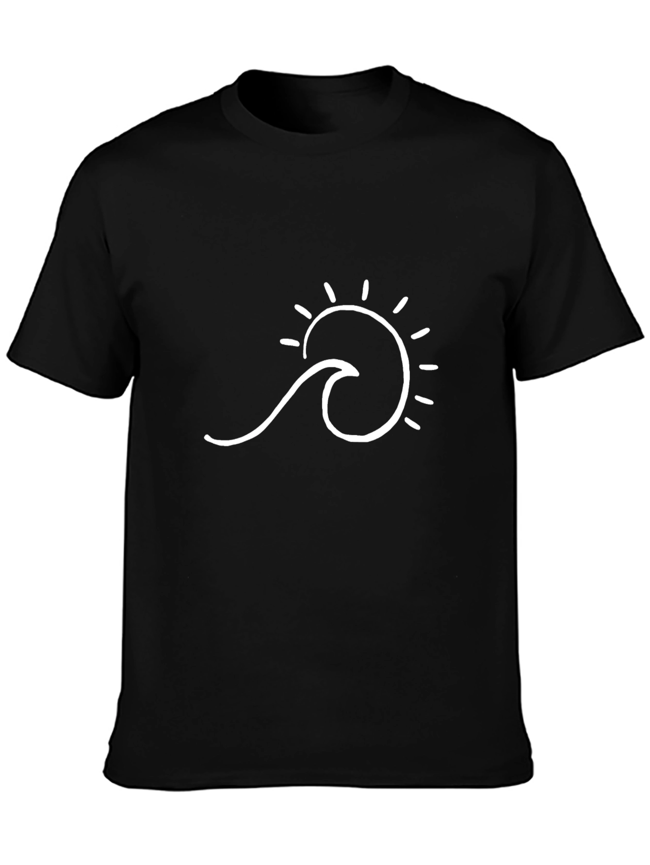 Wave & Sun Graphic Tee - Black