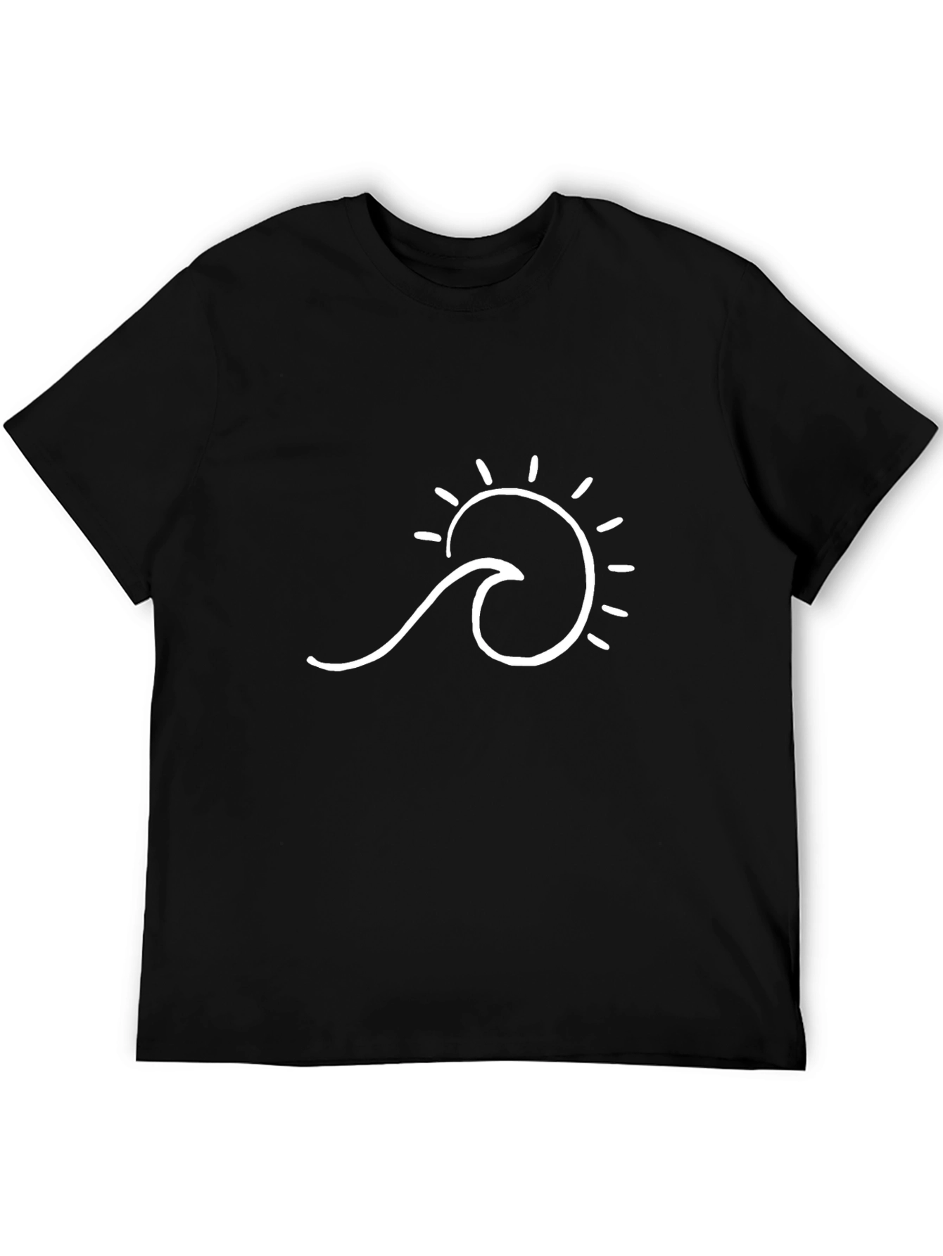 Wave & Sun Graphic Tee - Black