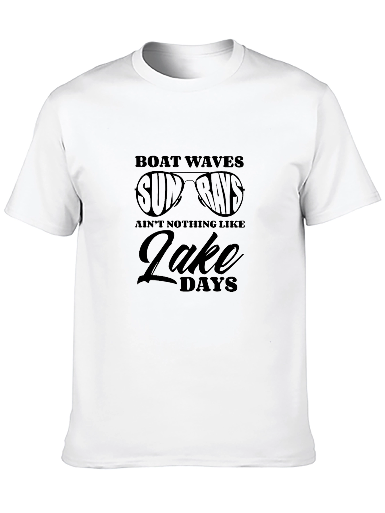 Boat Waves Sun Rays Lake Days Graphic T-Shirt
