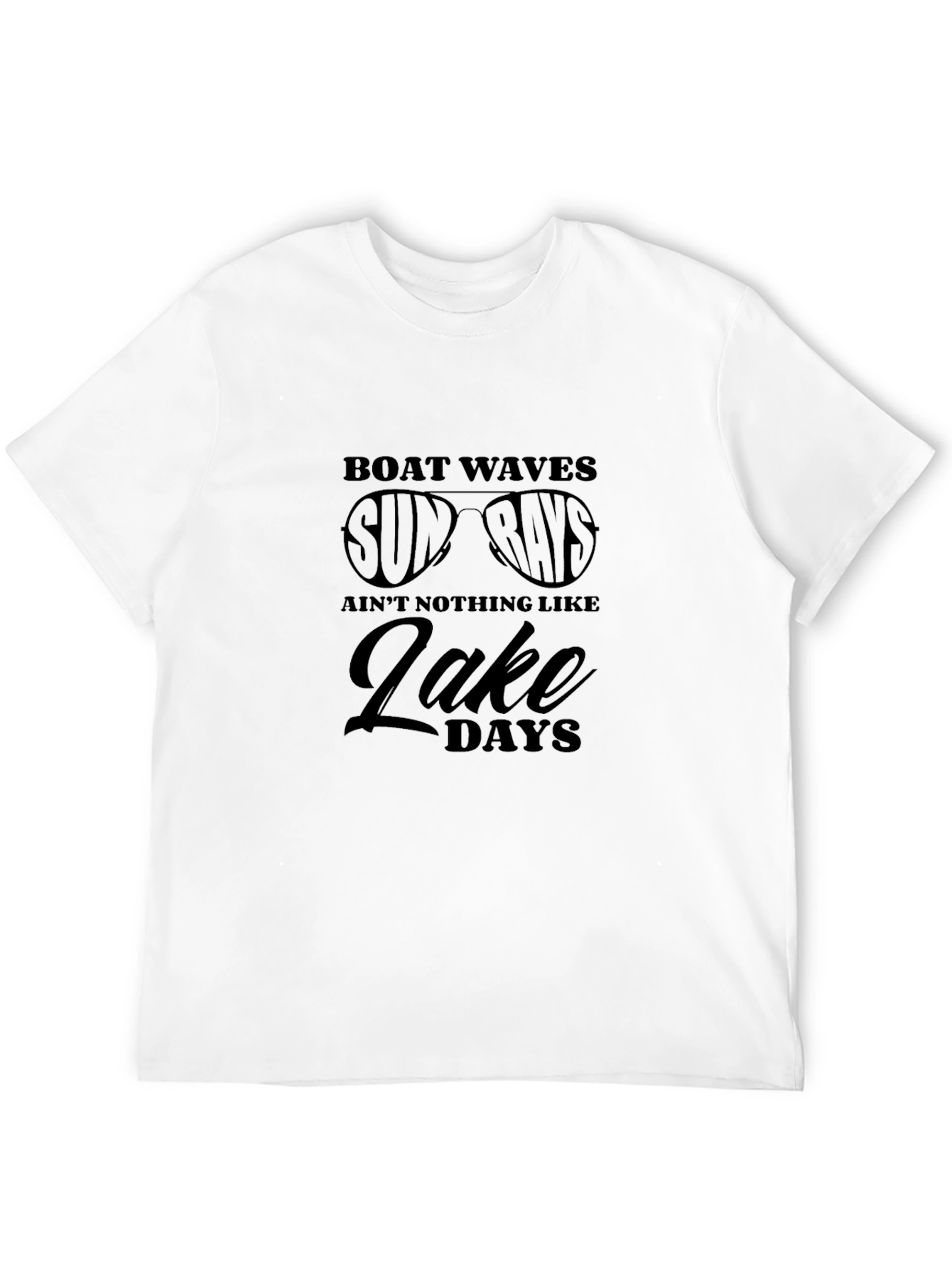 Boat Waves Sun Rays Lake Days Graphic T-Shirt