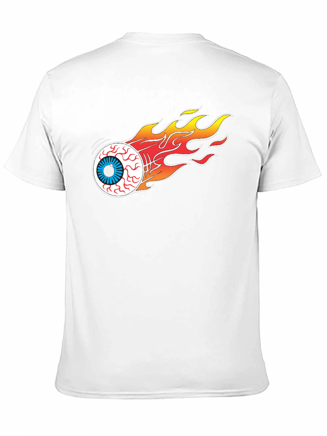 Flaming Eyeball Graphic Tee - Black Cotton T-Shirt