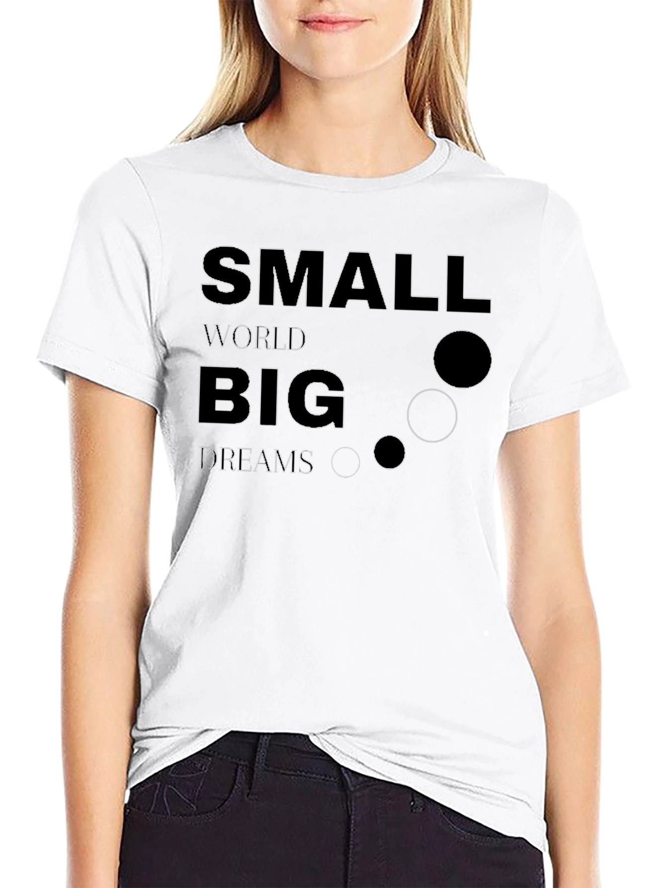 Inspirational Small World Big Dreams Black T-Shirt
