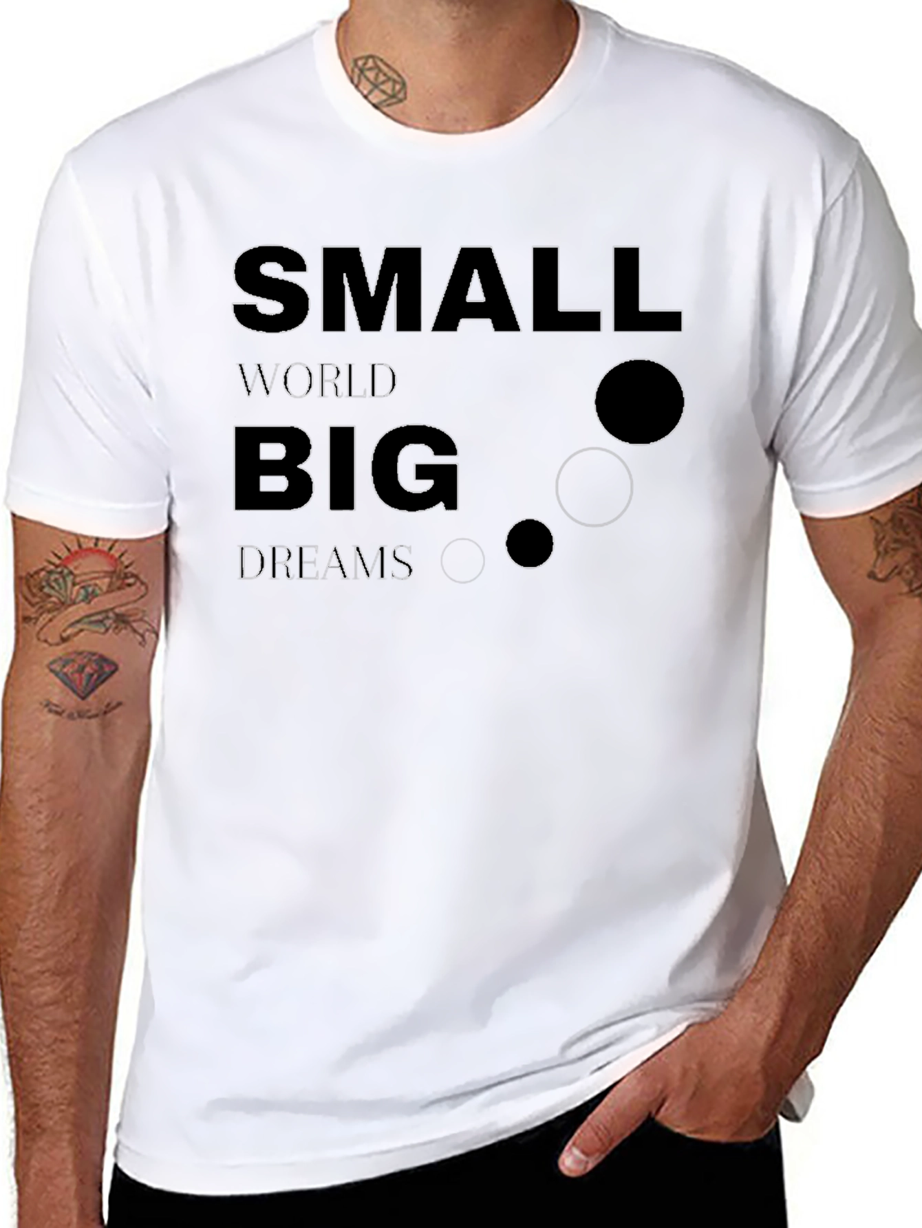 Inspirational Small World Big Dreams Black T-Shirt