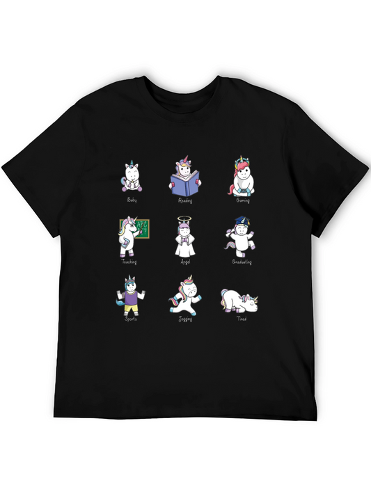 Unicorn Graphic Print T-Shirt - Funny Animal Tee