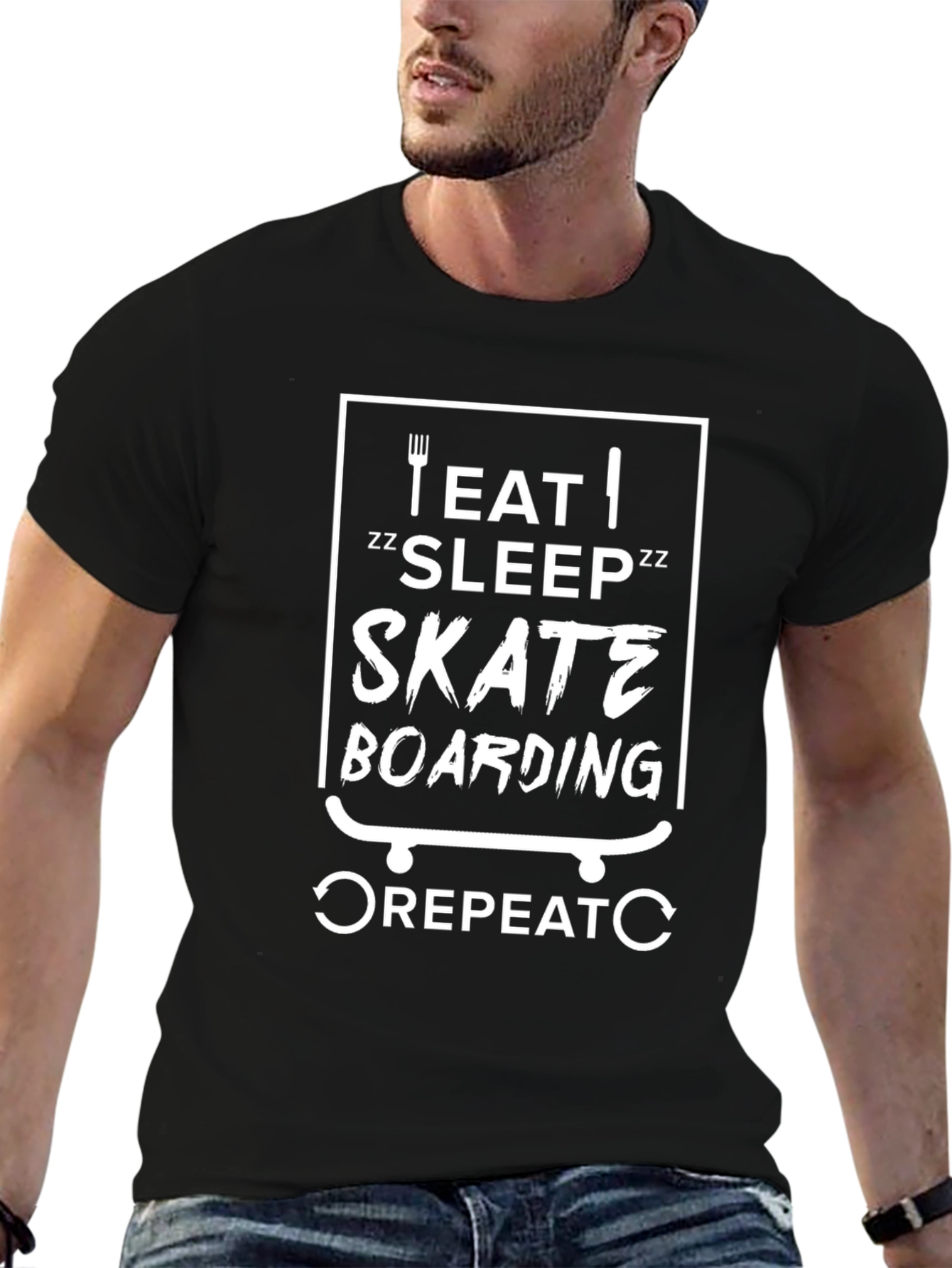 Eat Sleep Skateboarding T-Shirt - Skater Lifestyle Tee