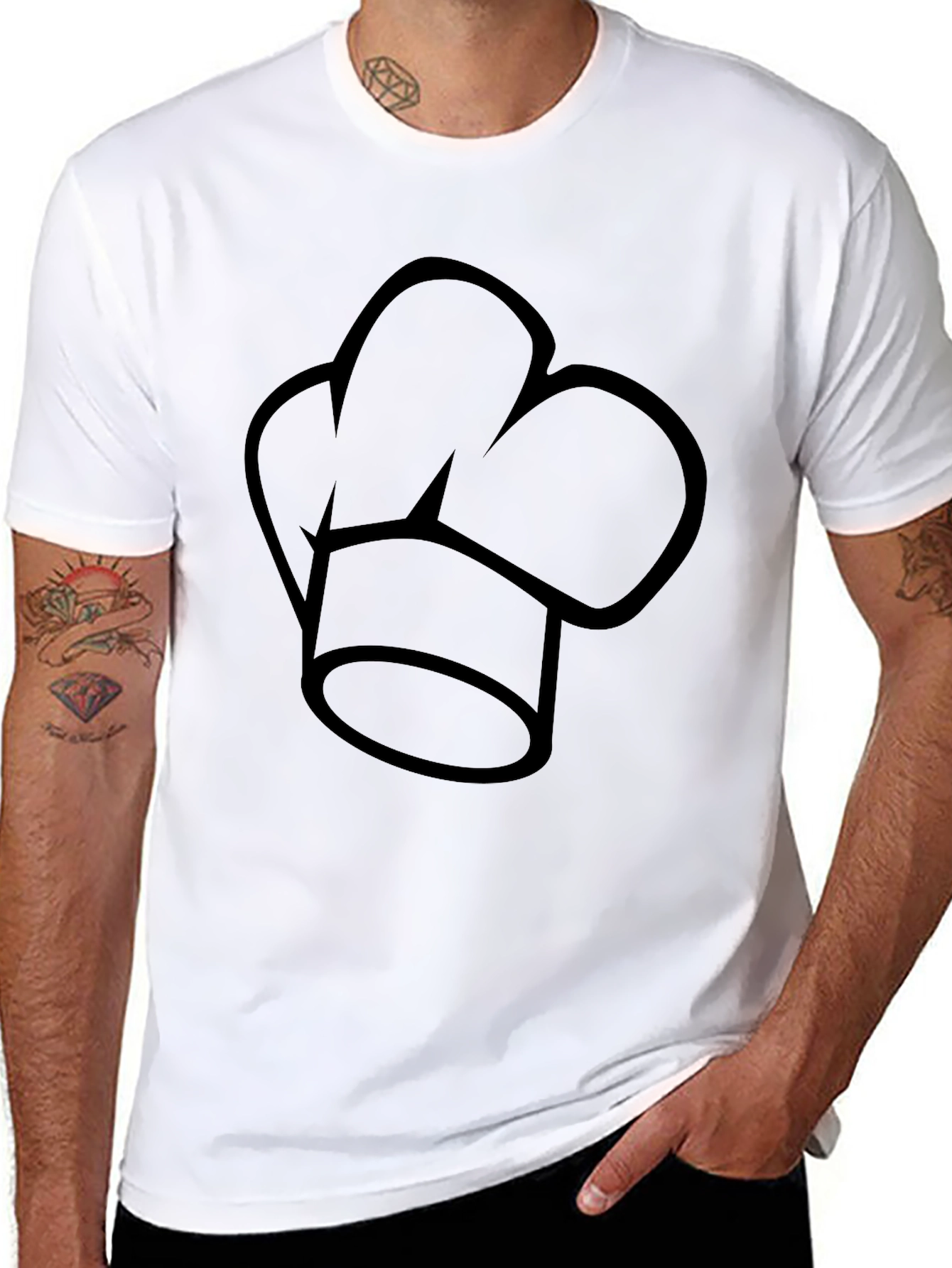 Chef Hat Graphic Black T-Shirt - Culinary Apparel