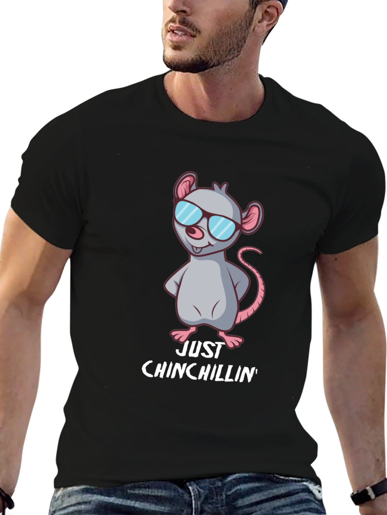 Just Chinchillin Tee - Cool Chinchilla Design
