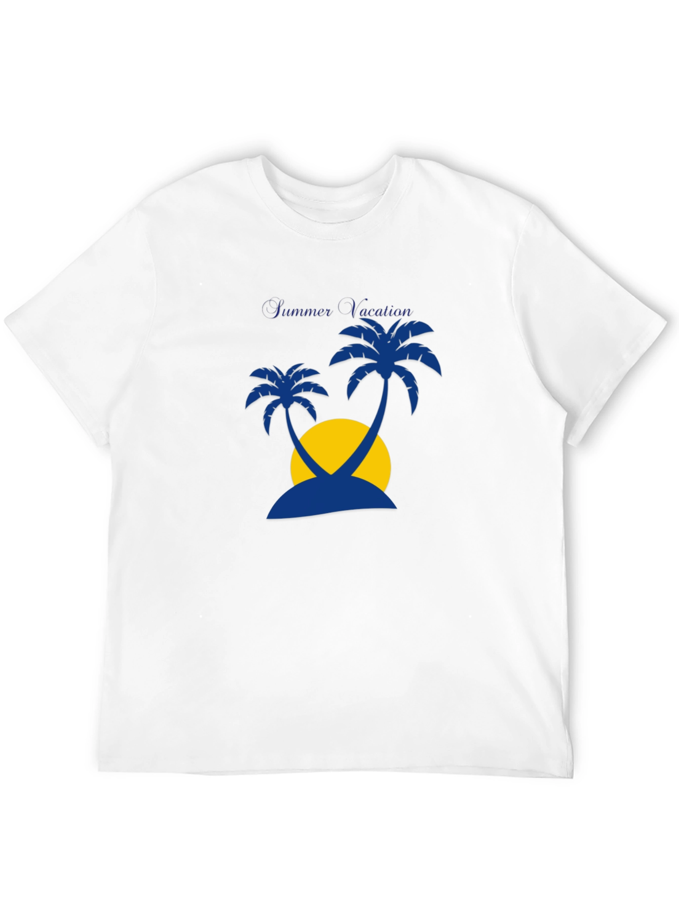 Summer Vacation Palm Tree Graphic Tee - Black