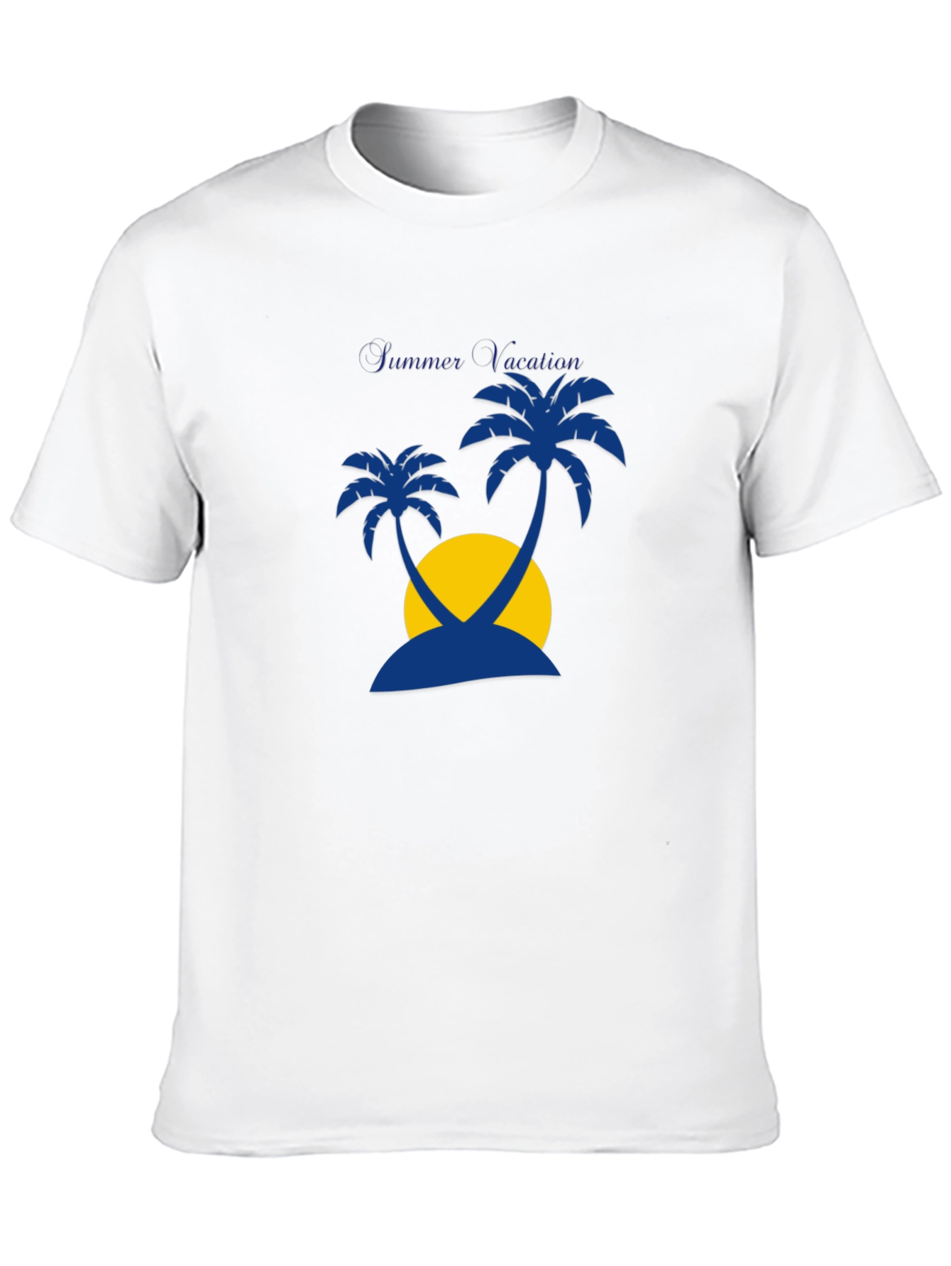 Summer Vacation Palm Tree Graphic Tee - Black